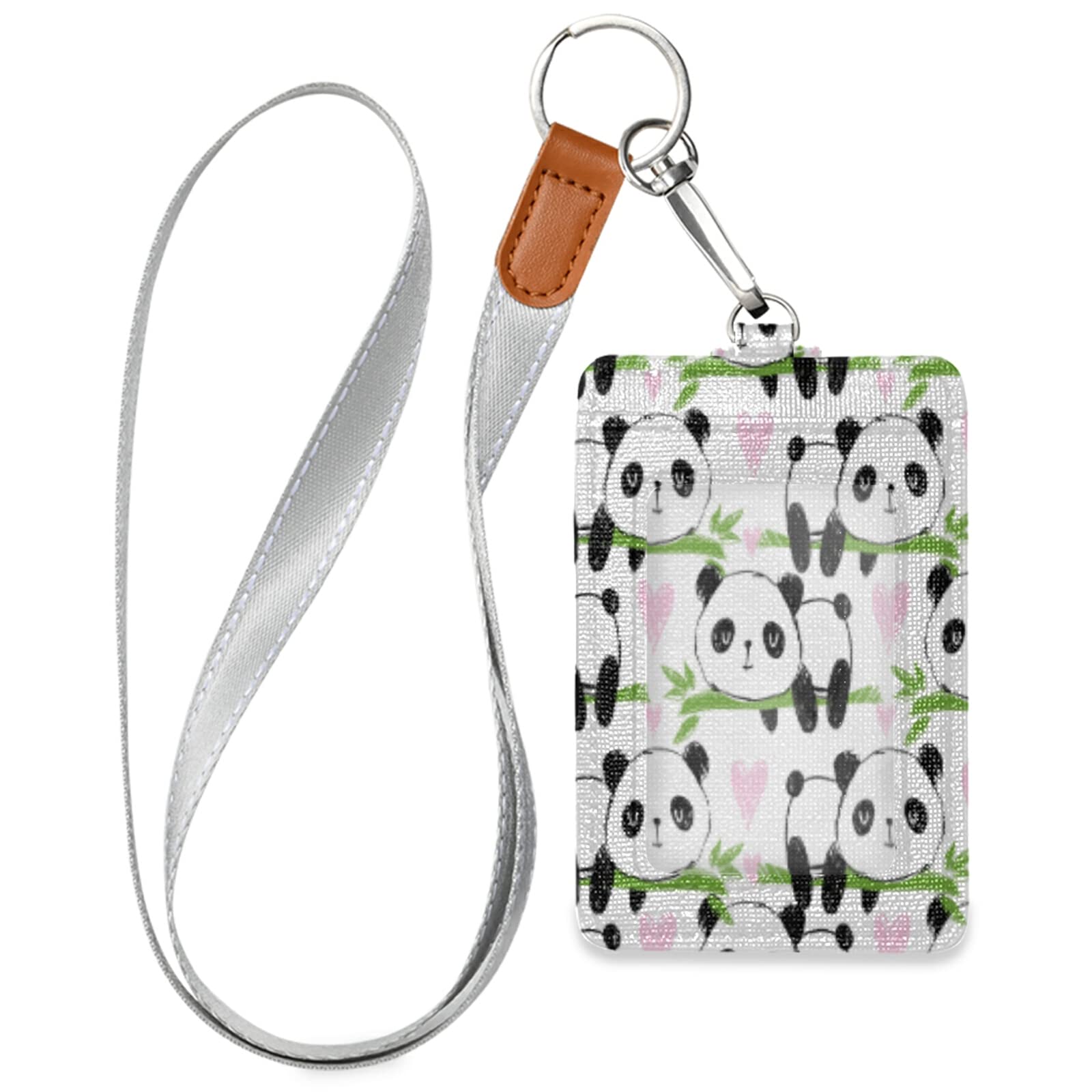 Cute Panda ID Badge Holder with Lanyard - Office & School Use