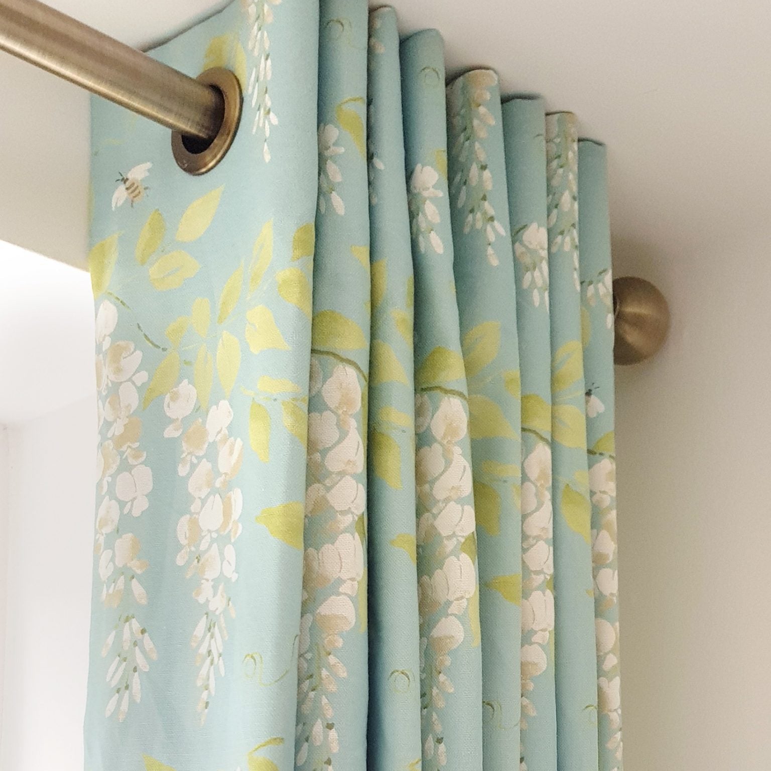 Wisteria Fabric - Soft Sky Blue Floral Print Cotton Material for DIY Crafts, Home Decor, and Upholstery | Perfect for Curtains, Pillows, and Quilting Projects