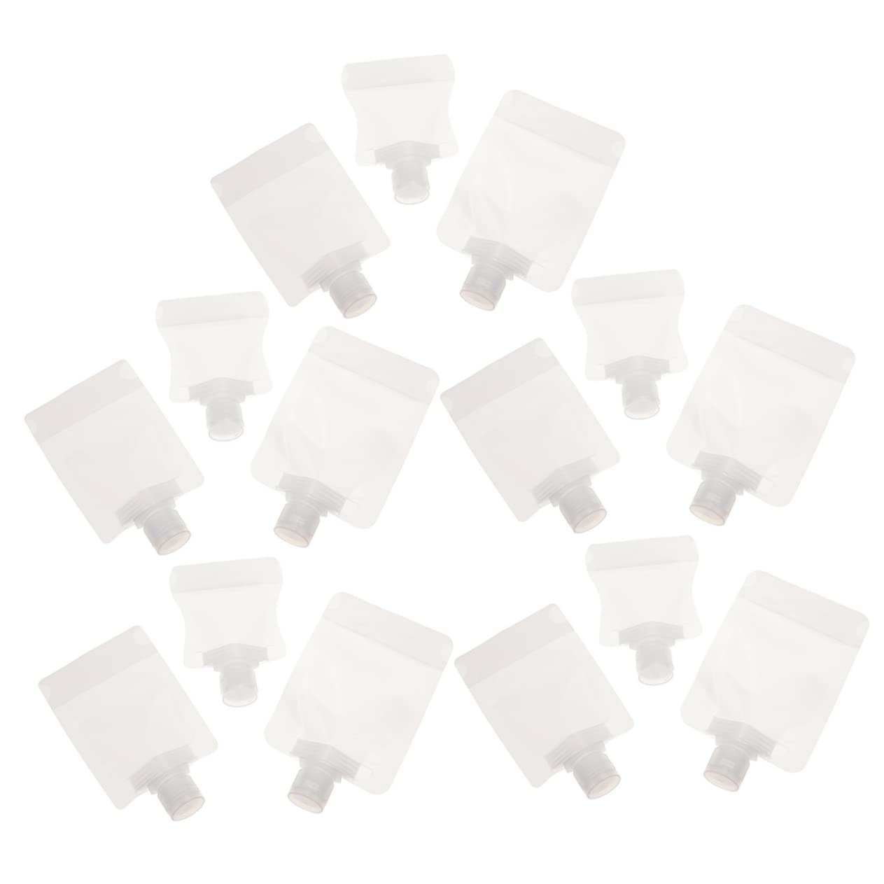 Beaupretty 15-Piece Clear Travel Lotion Bottle Set - Leakproof Toiletry Containers for Makeup, Shampoo & Cosmetics | Portable Liquid Pouches for Airplane, Gym & Vacation Essentials (BPA-Free)