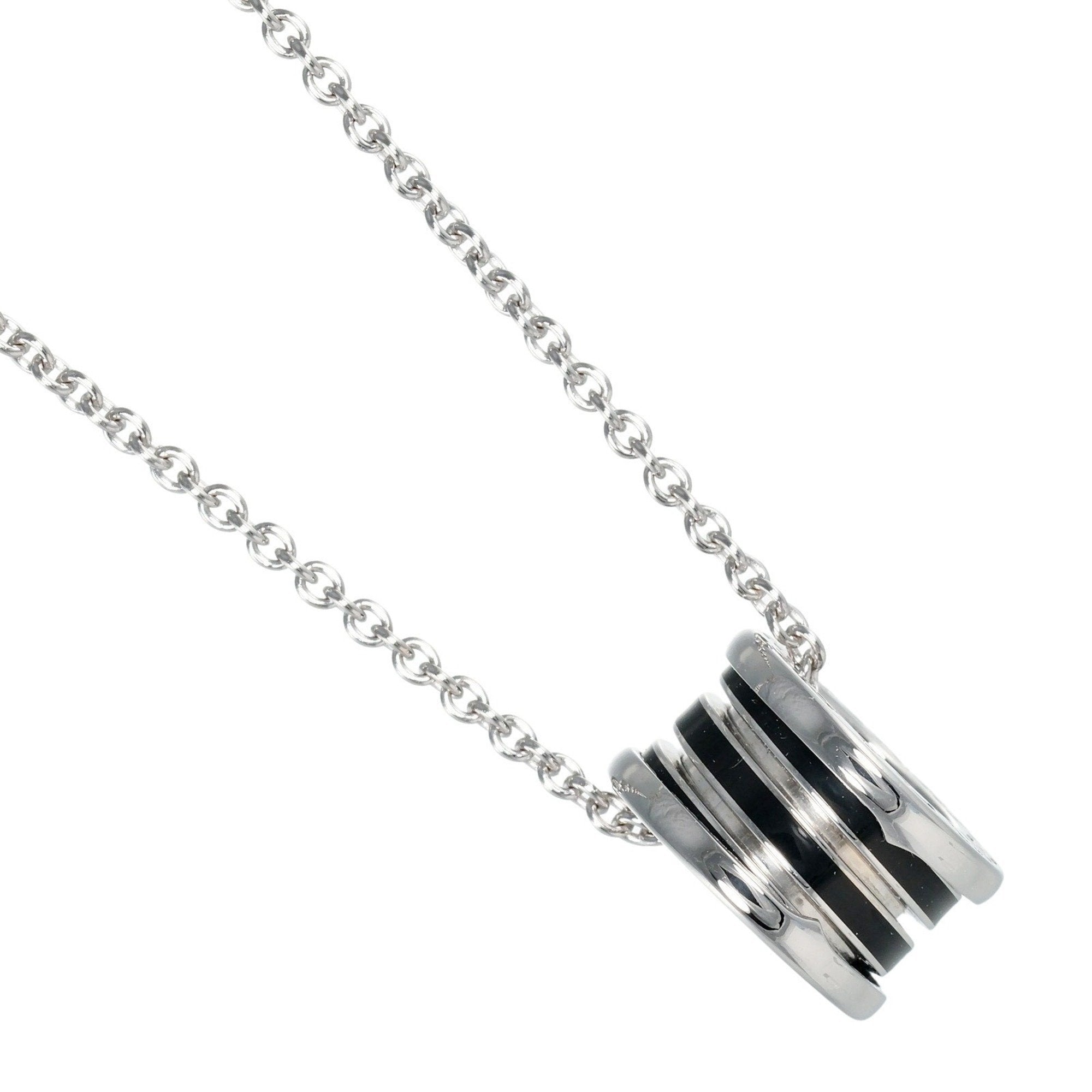 B.Zero1 White Gold Necklace with Enamel Detailing - Elegant Jewelry for Women, Perfect for Weddings, Anniversaries & Special Occasions