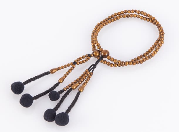 SGI Soka Gakkai Buddhist Prayer Beads - Medium Size Tiger Eye Pattern Mala Bracelet for Meditation, Chanting & Spiritual Practice