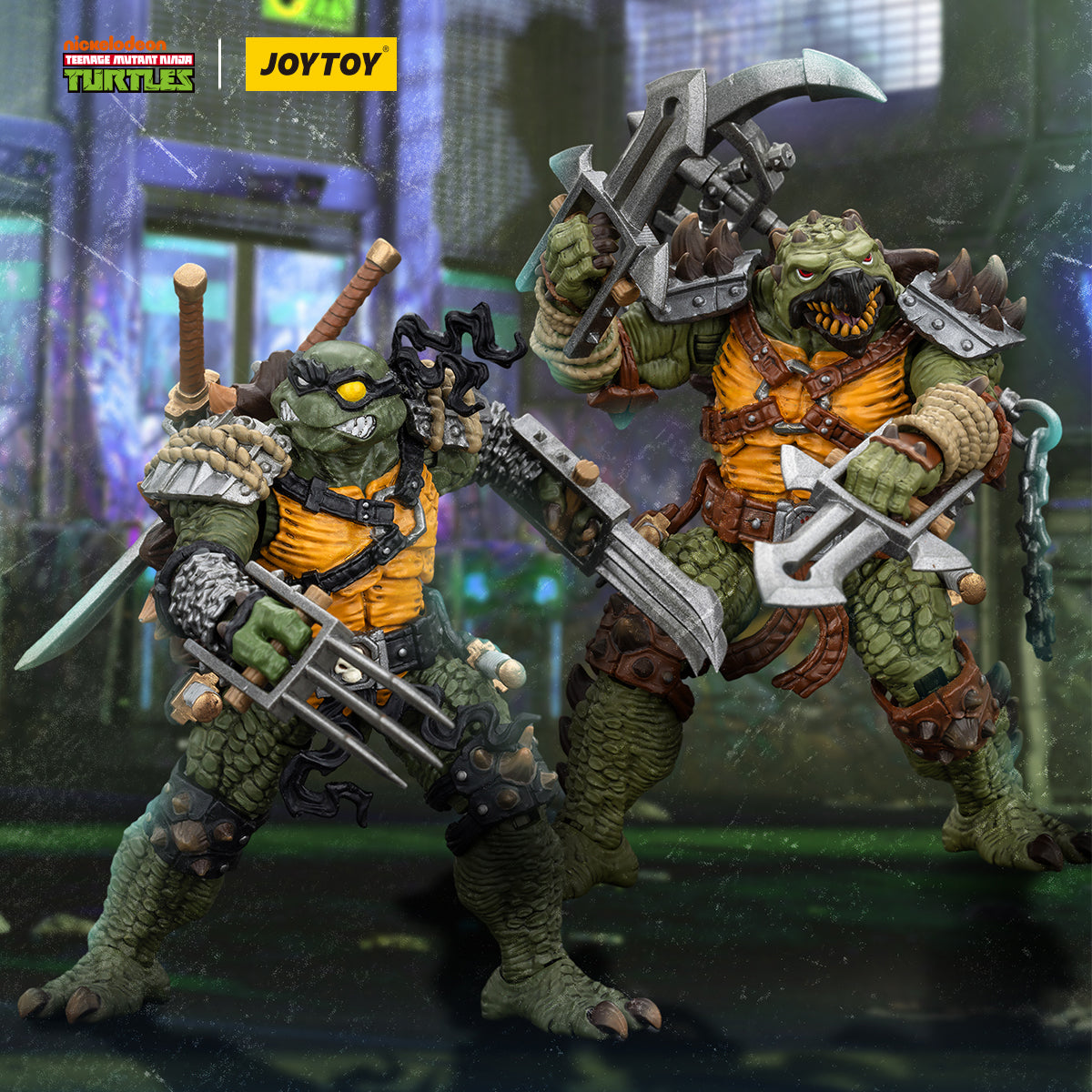 1/18 JOYTOY TMNT Slash & Tokka Action Figure Set - Collectible Ninja Turtle Villains for Display & Play - Perfect for TMNT Fans & Toy Collectors