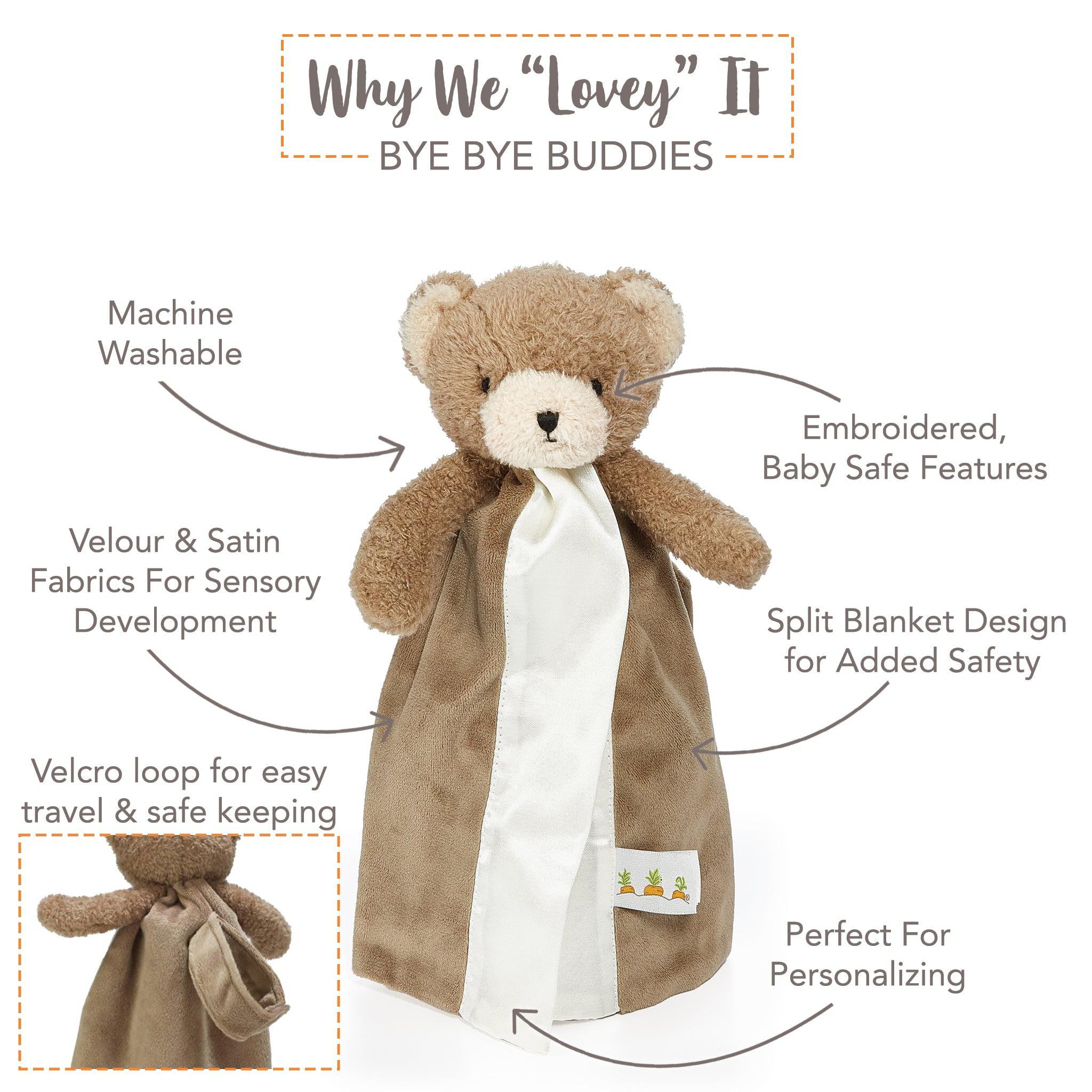 Cubby the Bear Bye Bye Buddy - Soft Plush Stuffed Animal Toy for Kids, Perfect for Bedtime, Travel & Comfort | Adorable Gift for Babies & Toddlers