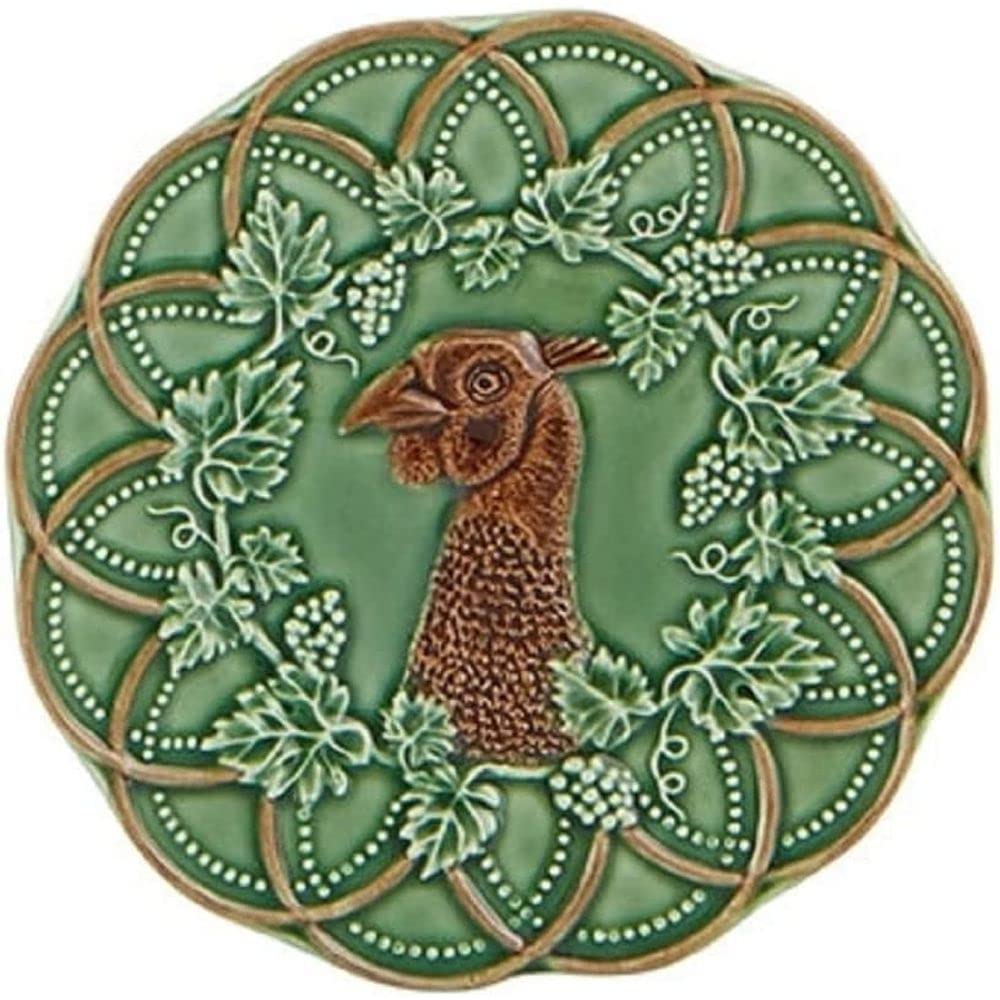 Bordallo Pinheiro Woods Pheasant Bread & Butter Plates Set of 4 - Elegant Dinnerware for Breakfast, Brunch & Tea Parties - Perfect for Home Dining & Entertaining
