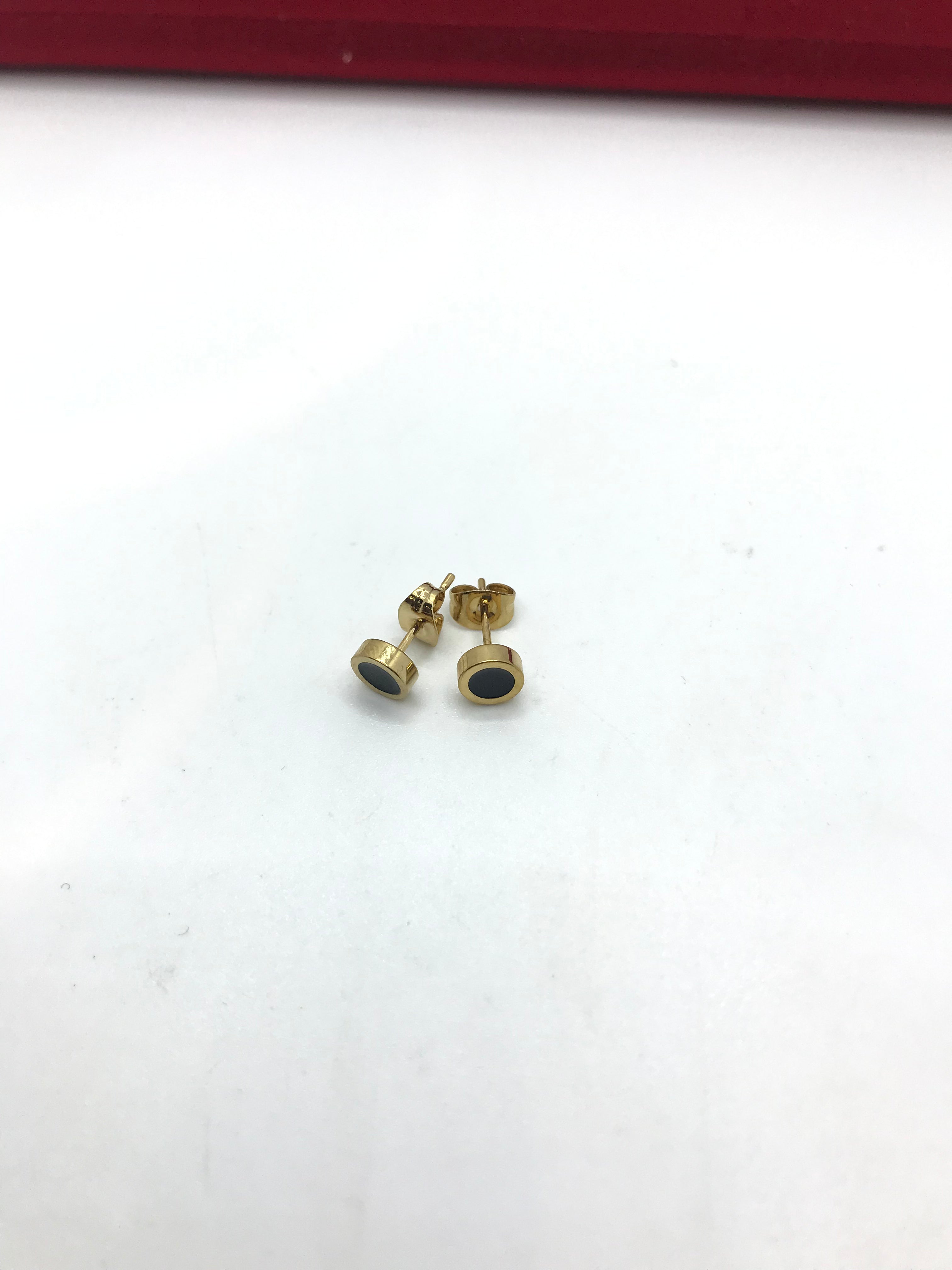 Stainless Steel Gold Black Stud Earrings for Women - Hypoallergenic Fashion Jewelry for Daily Wear & Special Occasions