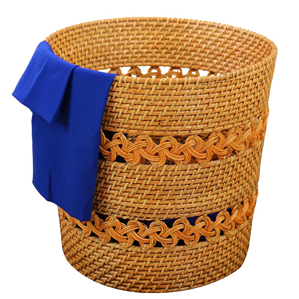 Large Woven Rattan Laundry Basket Hamper - Waterproof Round Wicker Clothes Storage Organizer for Dirty Laundry, Toys & Clothing (36x36cm) - Perfect for Bedroom, Bathroom & Nursery Organization