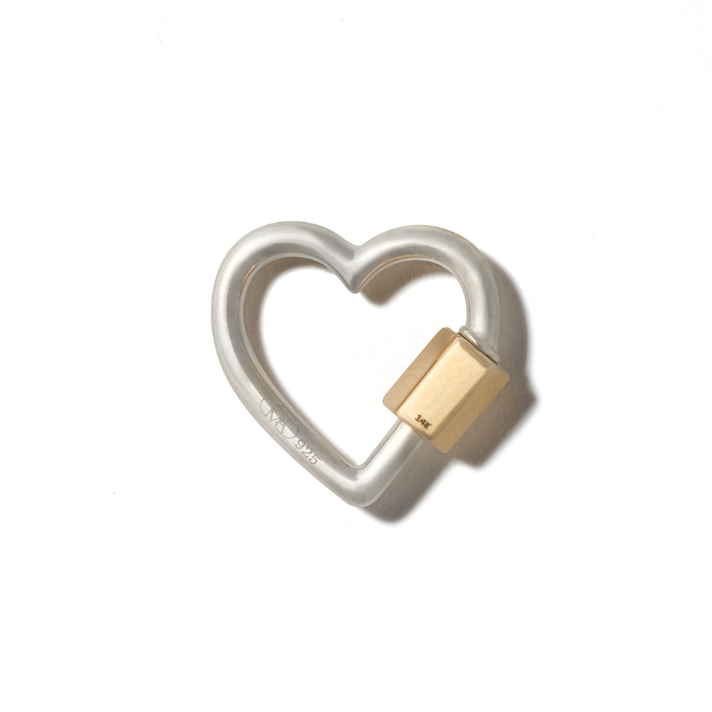 Marla Aaron Sterling Silver & 14K Yellow Gold Heart Lock Necklace - Perfect for Valentine's Day Gifts, Anniversary Presents & Everyday Elegance