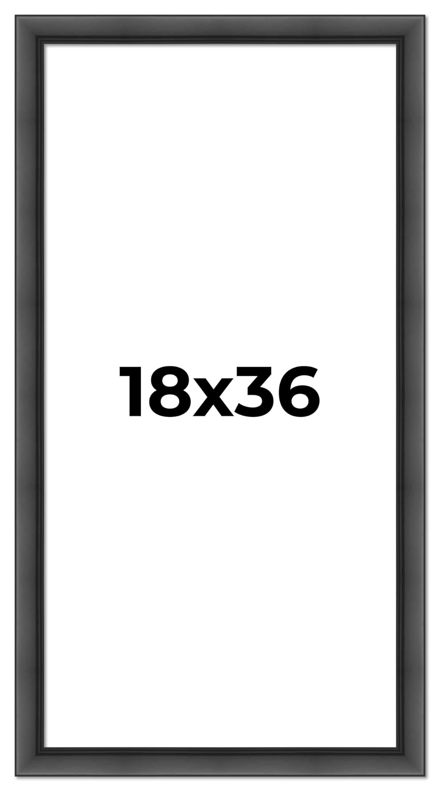18x36 Inch Black Solid Wood Picture Frame - 1.5