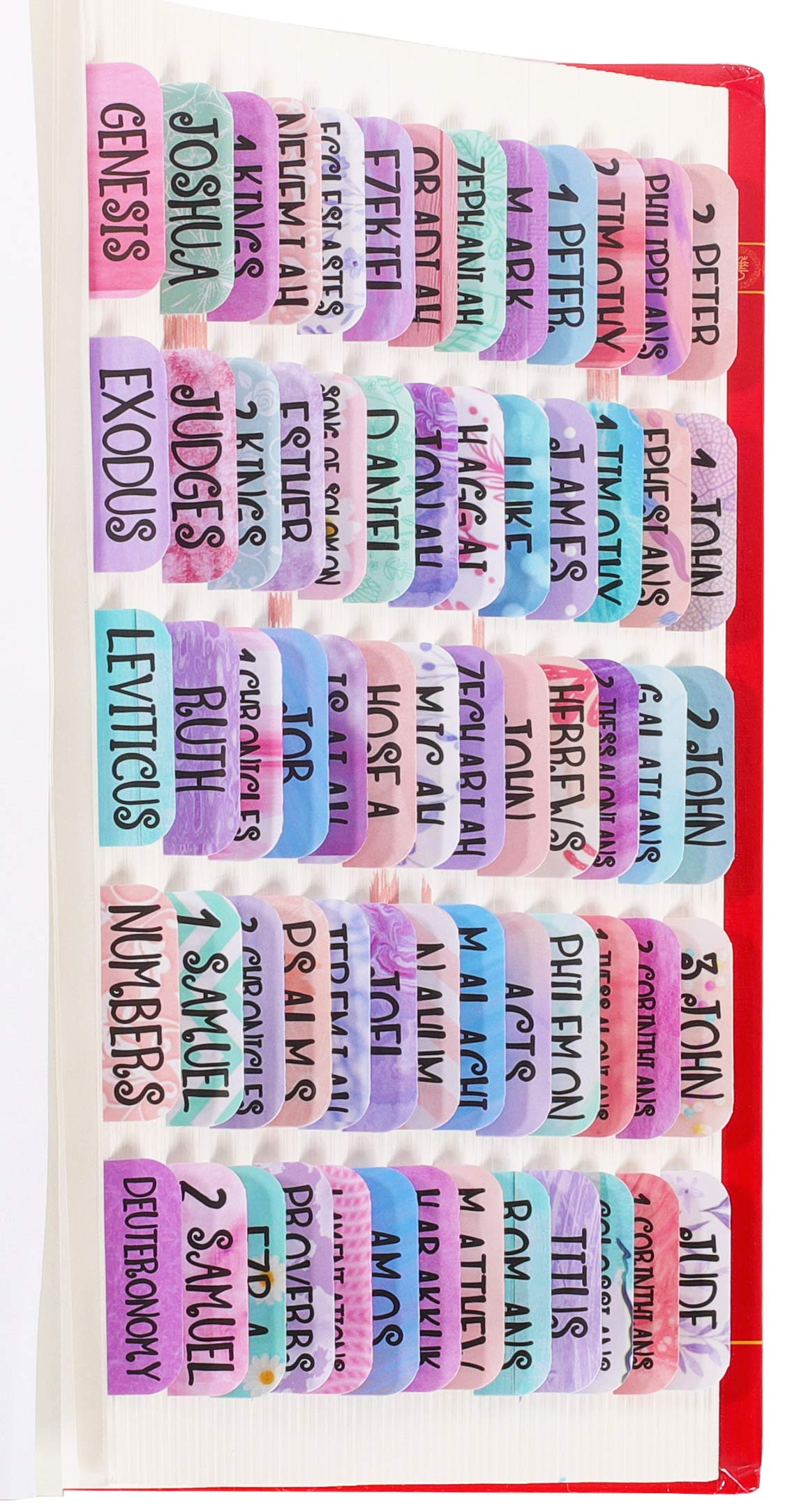 Colorful Bible Indexing Tabs - 90 Peel & Stick Tabs for Scripture Study