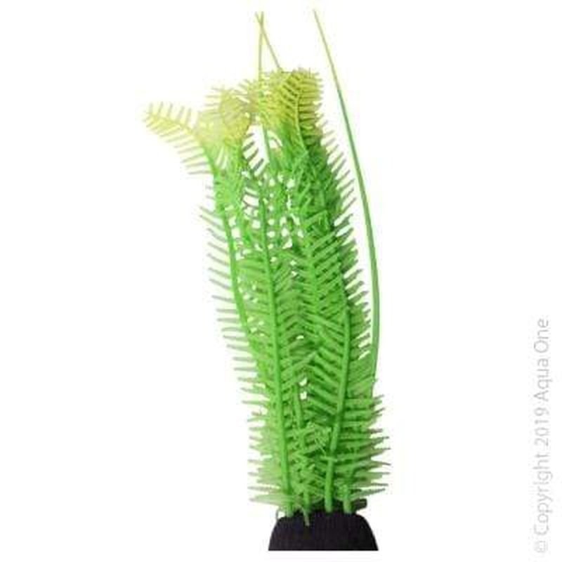 Aqua One Flexiscape Large Fern Green Artificial Plant 28cm - Perfect for Aquariums, Terrariums, and Home Decor