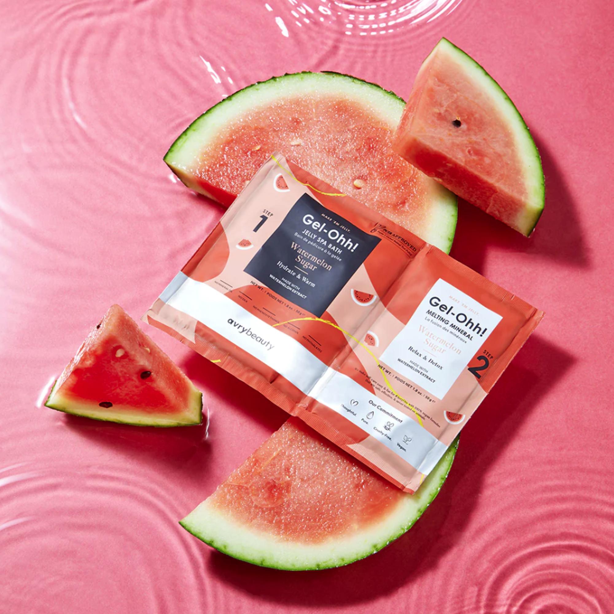 Avry Beauty Gel Ohh! Jelly Spa Pedicure Bath - Watermelon Sugar Scented Exfoliating Foot Soak *Limited Edition* | At-Home Spa Treatment for Soft & Smooth Feet