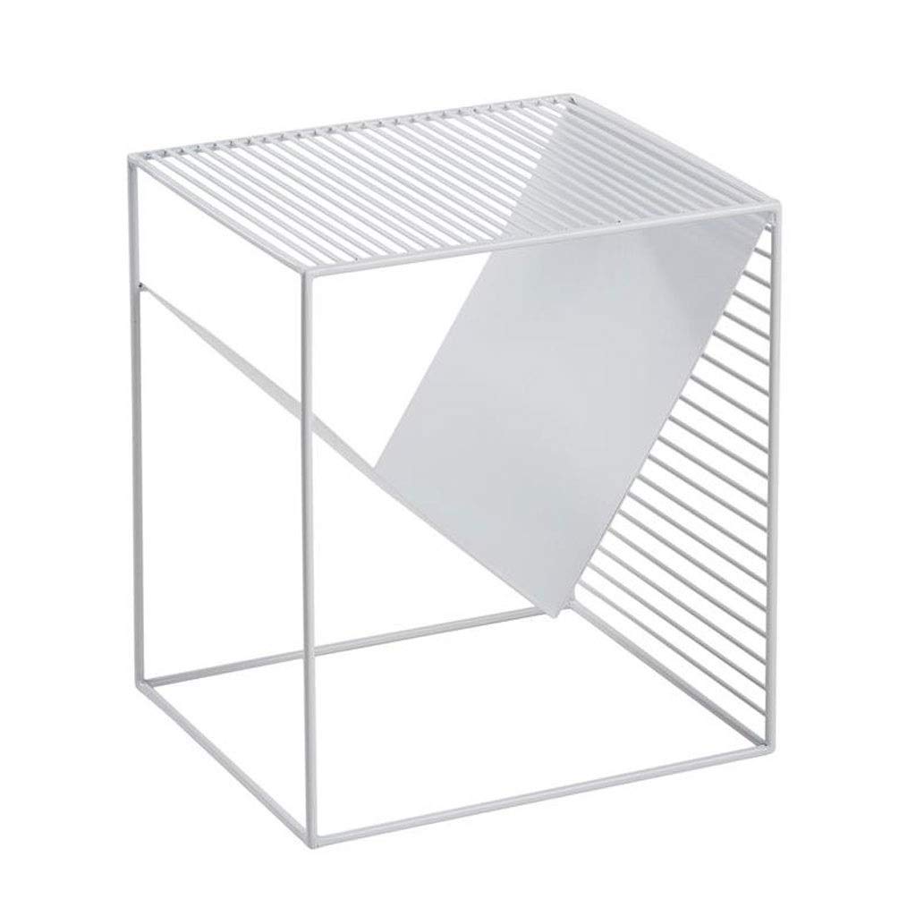 Modern Iron Side Table with Storage Shelf - Small End Table, Nightstand, Coffee Table for Bedroom, Living Room & Office - Durable Metal Sofa Corner Table for Home Decor & Organization