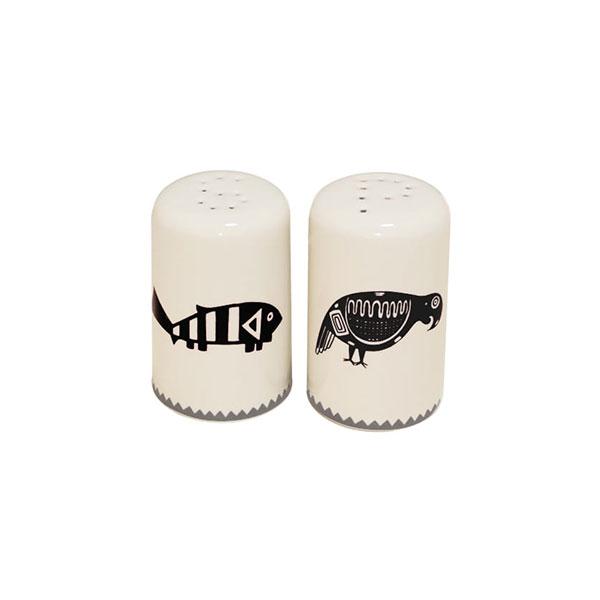 Premium White & Black Salt and Pepper Shakers Set - Mimbreño Design for Kitchen, Dining Table & Restaurant Use