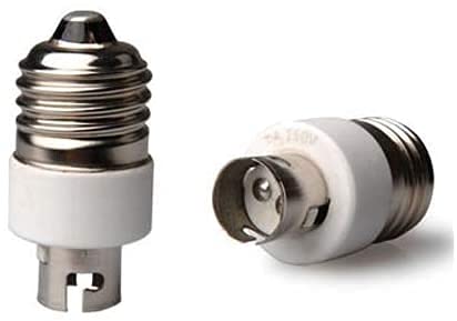 2-Pack E27 to BA15D Adapter - Ceramic LED Bulb Socket Converter for Halogen/LED Lights - Perfect for Chandeliers, Ceiling Fans & Automotive Lighting