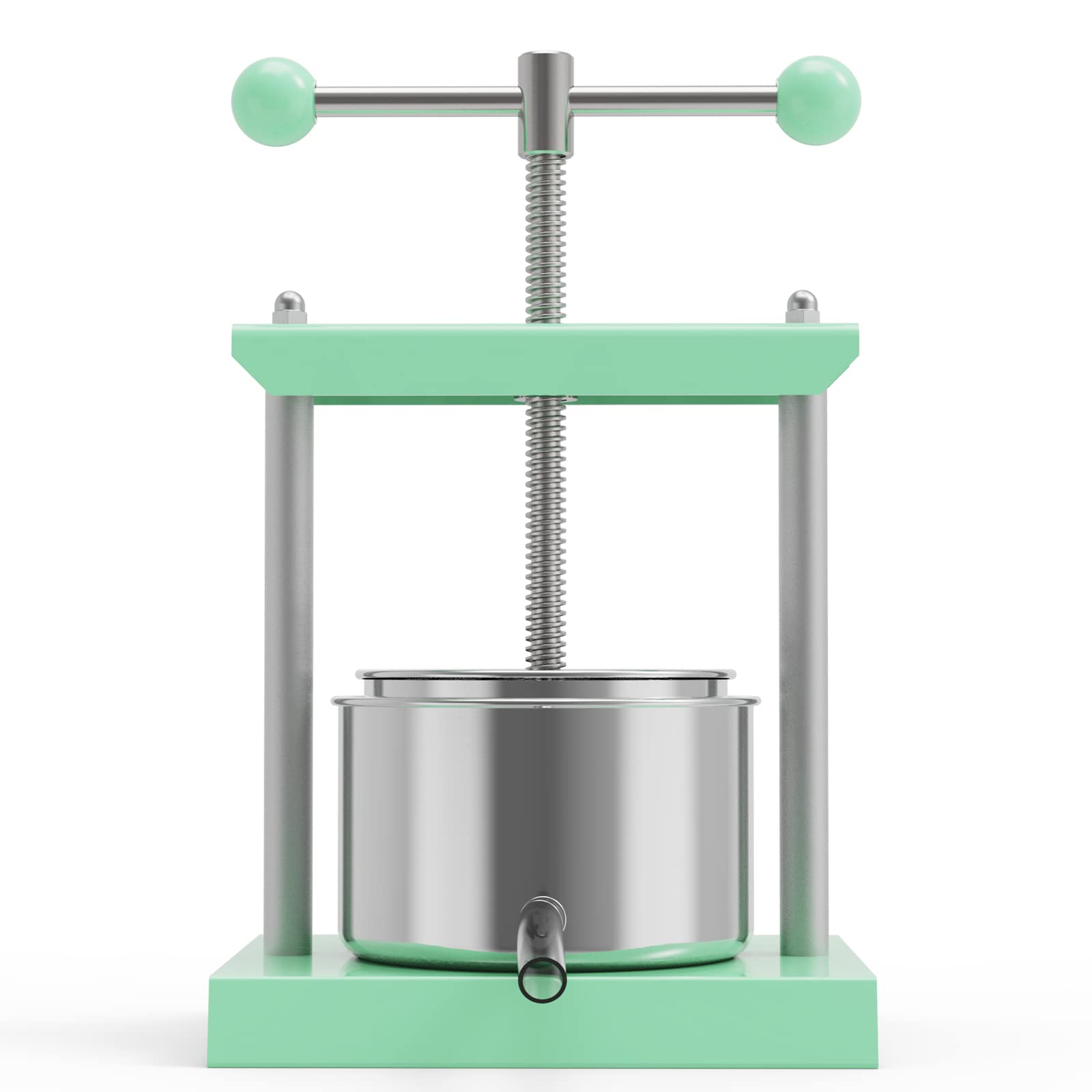 Stainless Steel Cheese Tincture Herb Fruit Wine Press - 0.53 Gallon Manual Juice Extractor for Vegetables, Wine, Olive Oil | Perfect for Home Brewing, Winemaking & Healthy Juicing