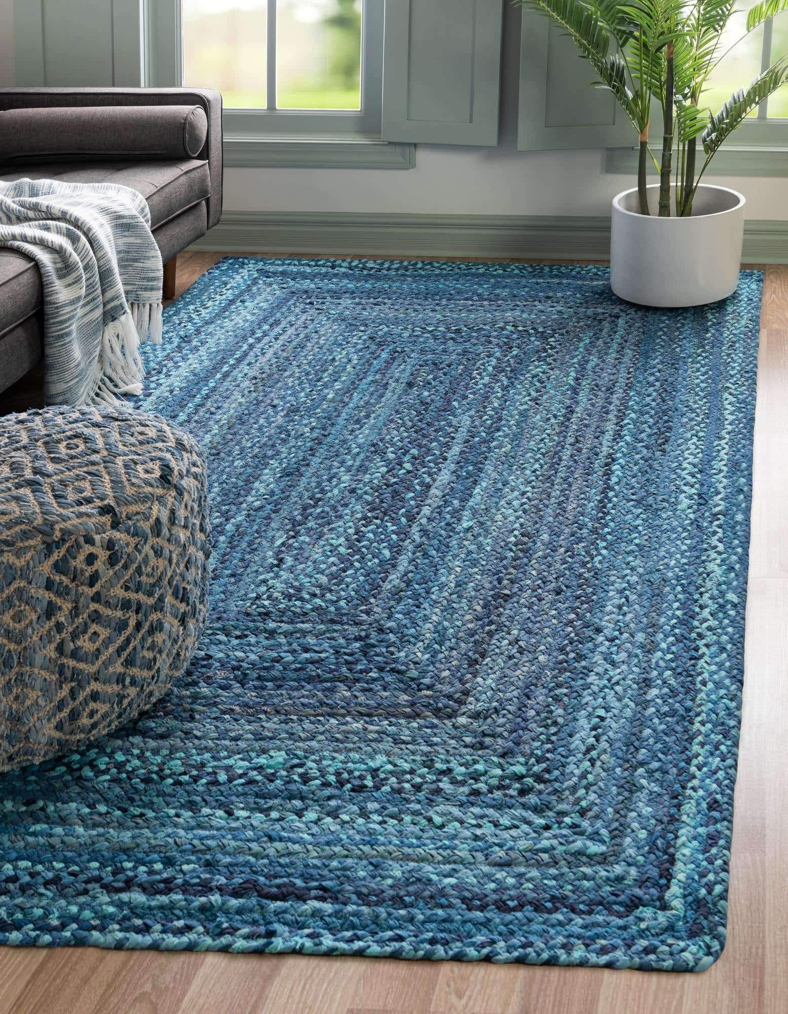 Unique Loom Braided Chindi Collection Area Rug - 6'1
