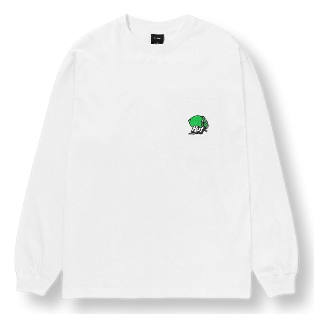 HUF JP Limeade Pocket Long Sleeve T-Shirt - White | Streetwear Fashion for Men & Women | Perfect for Casual Wear, Skateboarding & Urban Style