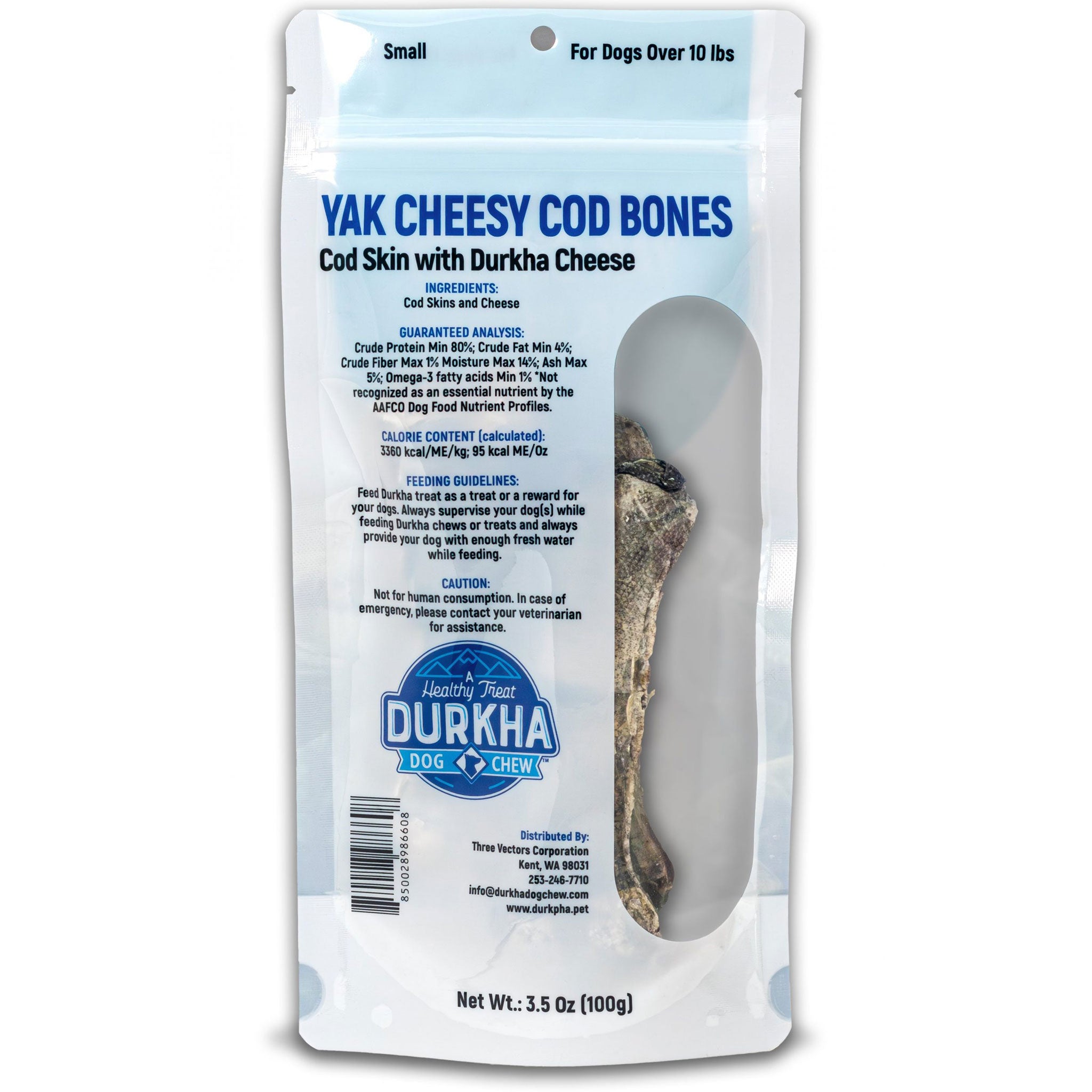 Premium Yak Cheese Dog Chews - Natural & Long-Lasting Dental Treats for Medium to Large Dogs - 5 Inch Cod Flavor Bones - Perfect for Aggressive Chewers & Training Rewards - Great for Outdoor Adventures & Crate Time