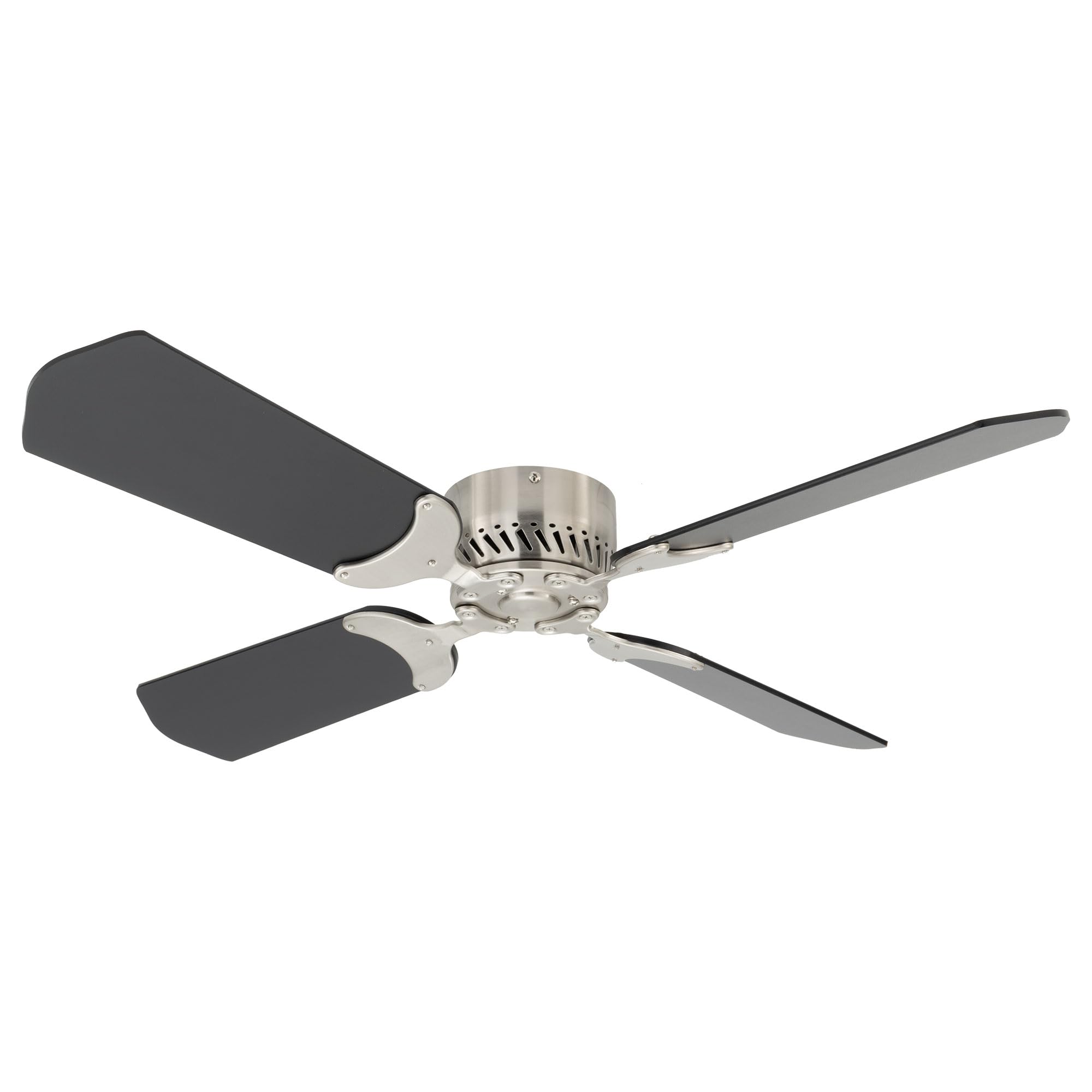 12V RV Ceiling Fan with 4 Blades - 36 Inch Black Brushed Nickel for Campers & Motorhomes | Quiet Cooling for Outdoor Adventures & Road Trips