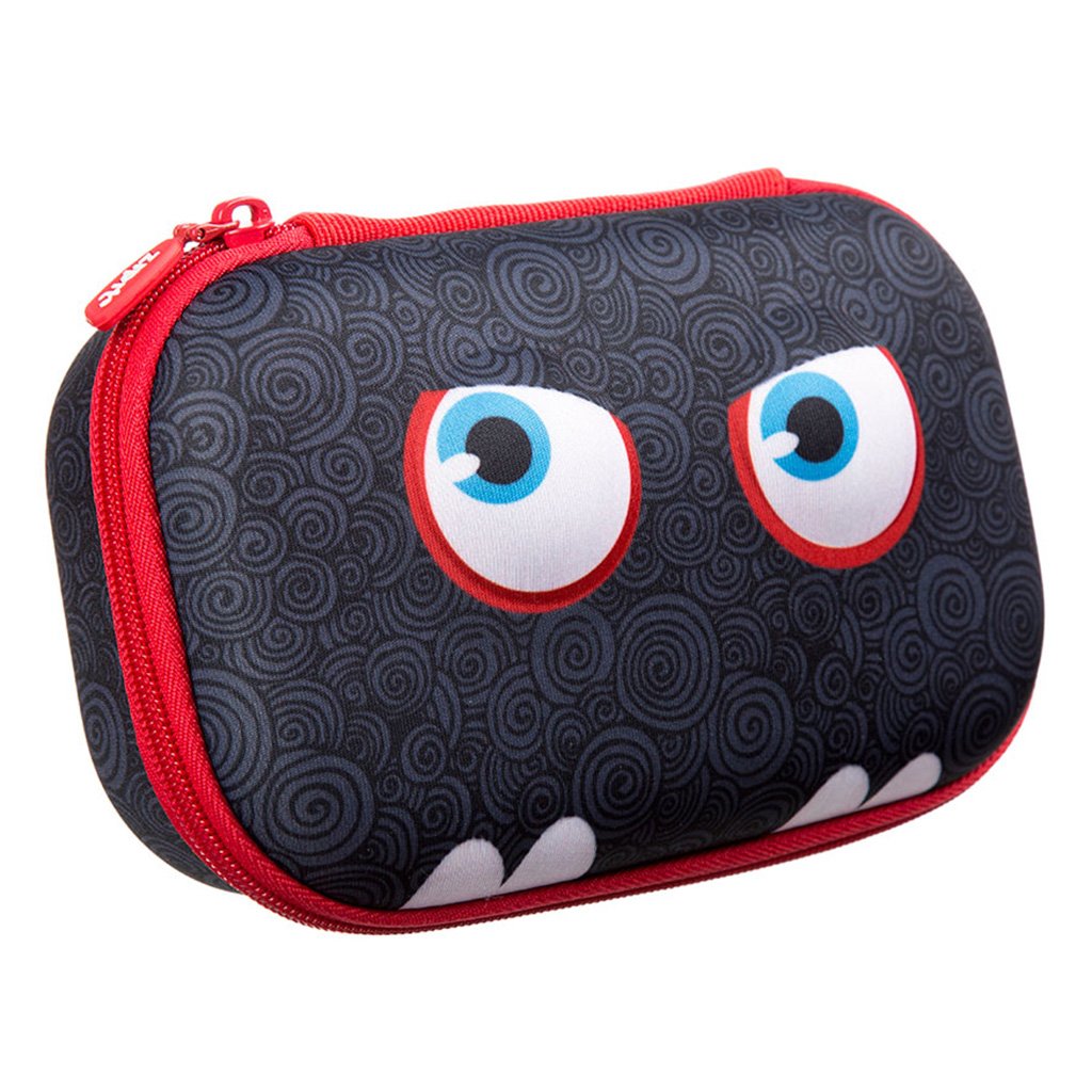 ZIPIT Wildlings Pencil Case - Durable Black Pencil Box & School Supplies Organizer for Students, Artists & Office Use - Perfect for Backpacks, Desks & Travel