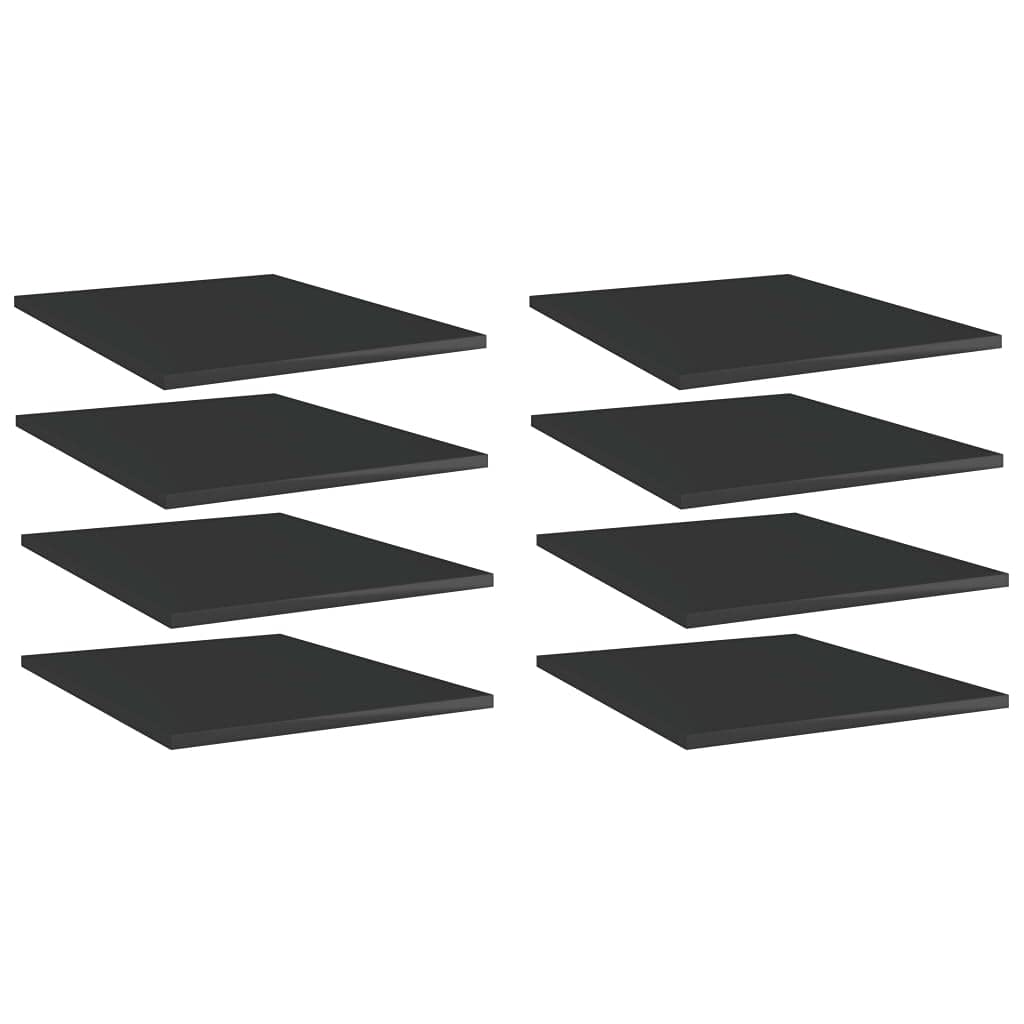 8-Piece High Gloss Black Bookshelf Replacement Panels - Floating Shelf Boards for Book Storage & Display - Perfect for Home Office, Living Room & Bedroom Organization (Accessories Not Included)