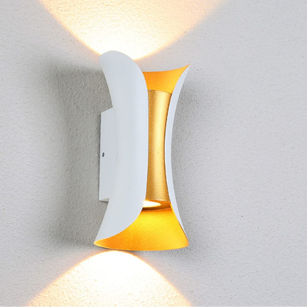 SixYi Modern LED Wall Sconce Light - IP65 Waterproof Indoor/Outdoor Wall Lamp with Warm White 3000K Lighting - Perfect for Hallway, Bedroom, Garden, Living Room & Patio Decor - Energy Efficient Up/Down Wall Light for Ambient & Accent Illumination