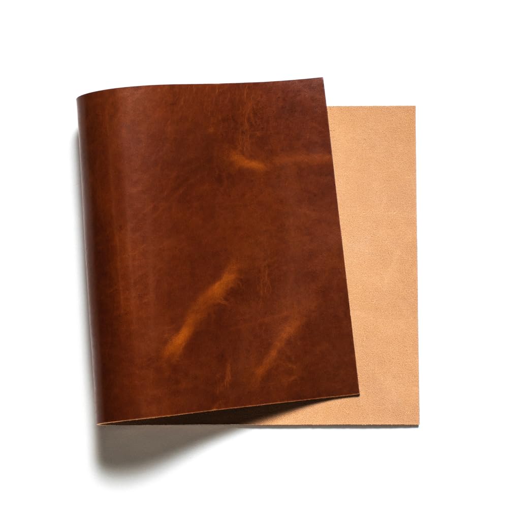 Premium Horween Dublin Leather Panel - English Tan, Various Weights & Sizes for DIY Projects, Leather Crafting & Custom Bags