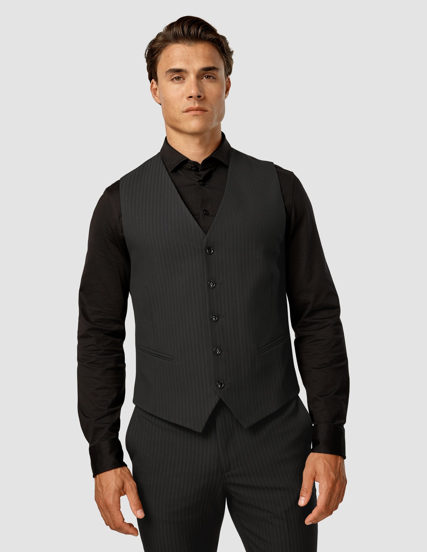 Essential Men's Asphalt Pinstripe Vest - Lightweight Casual Layering for Outdoor Activities & Workwear