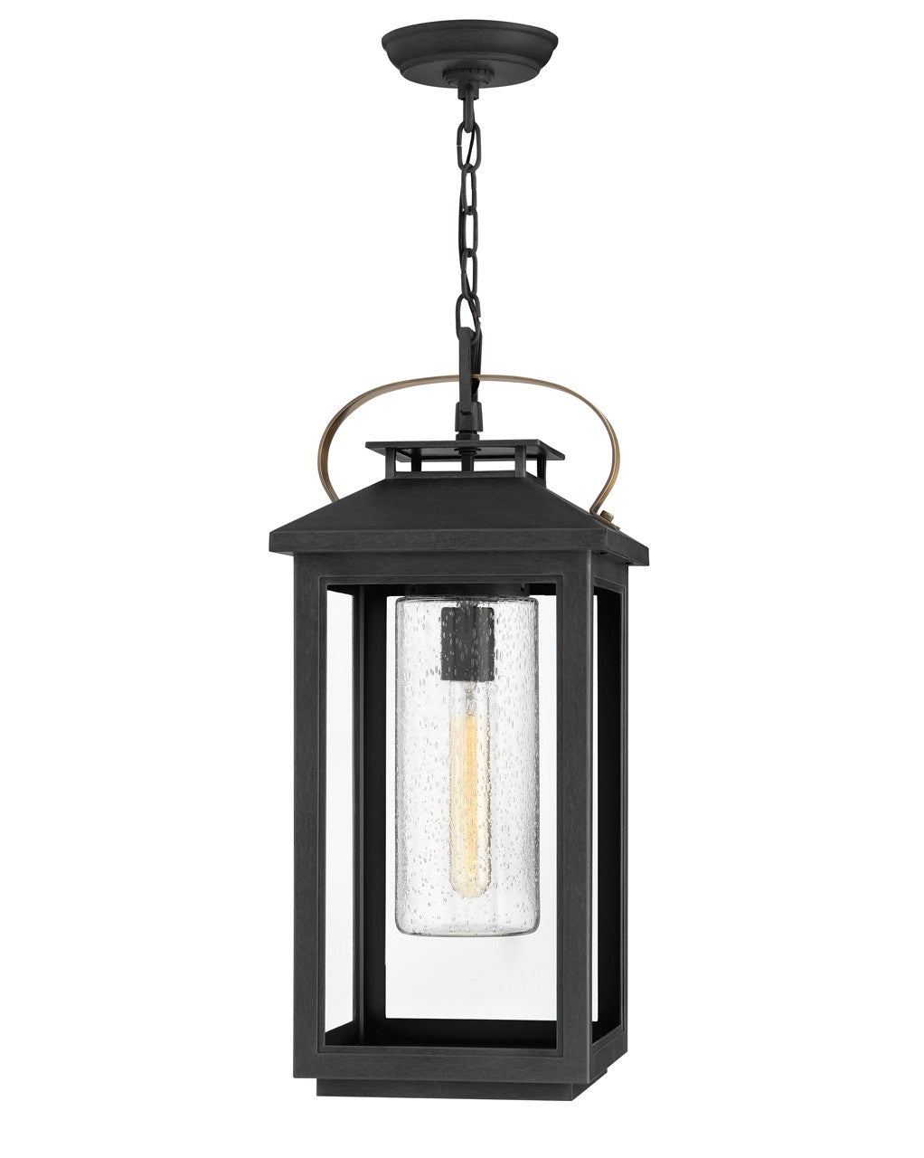 Atwater Black LED Hanging Lantern - Outdoor/Indoor Decorative Lighting for Patio, Garden, Porch & Entryway