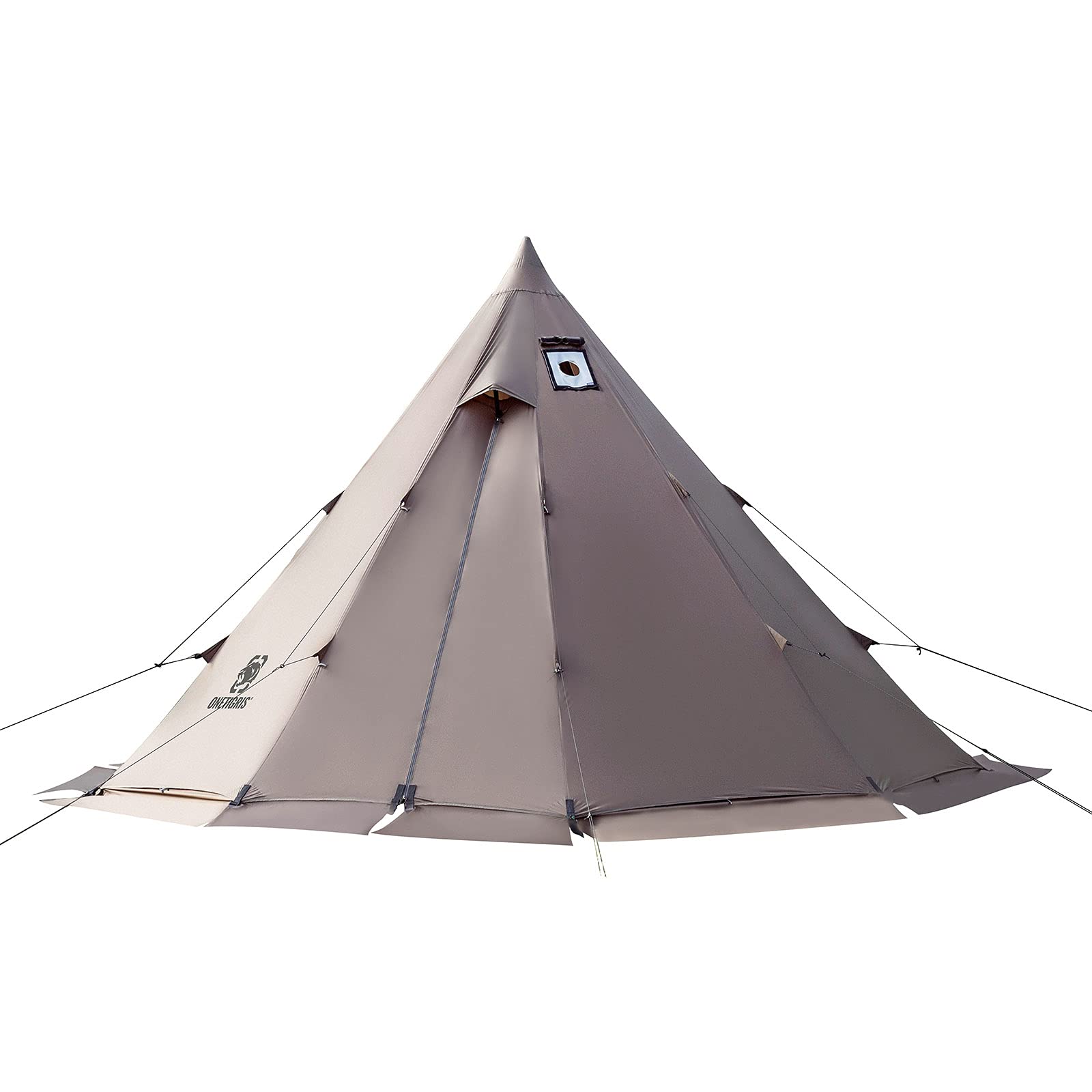 OneTigris Rock Fortress 4-6 Person Hot Tent with Stove Jack - 4 Season Waterproof Windproof Tipi Shelter for Family Camping, Hunting & Fishing - Perfect for Winter Adventures and Outdoor Survival