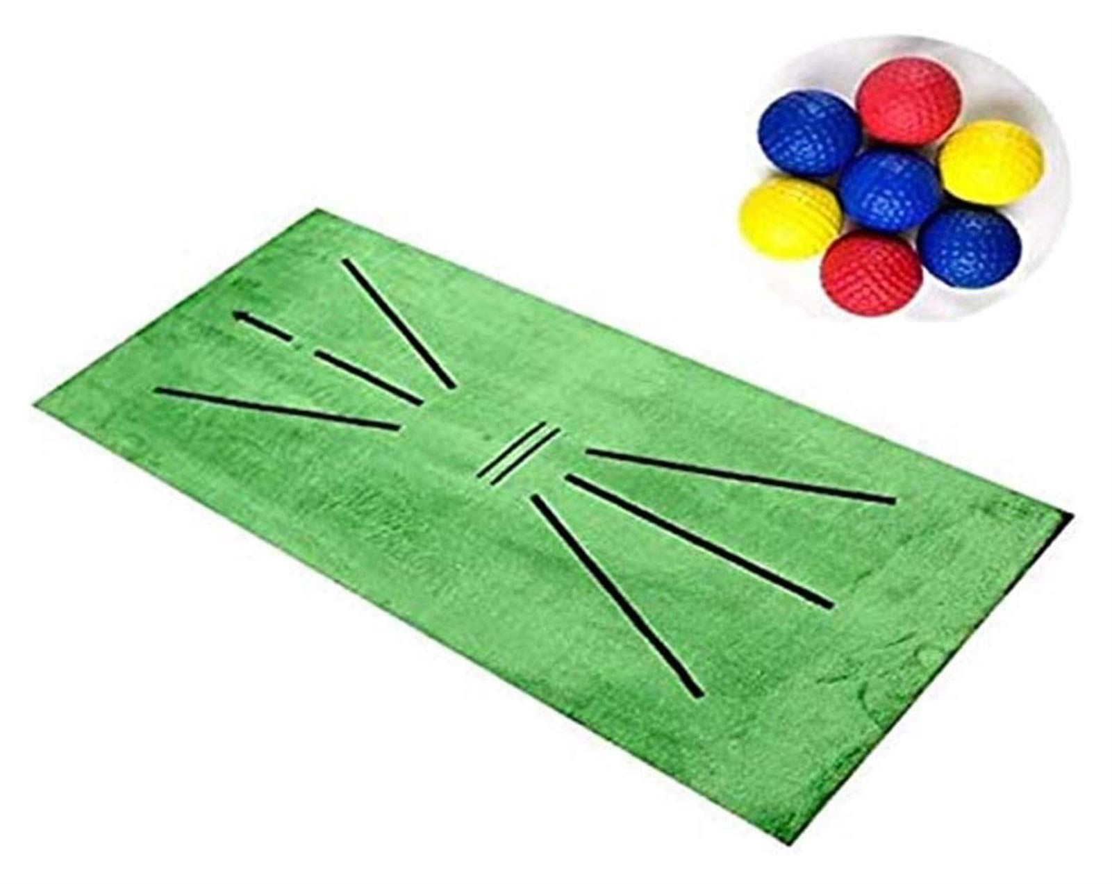 QXMY Portable Golf Swing Training Mat - Analyze & Correct Your Swing Path - Indoor/Outdoor Golf Practice Turf for Home, Office & Garden - Perfect for Swing Detection & Batting Practice