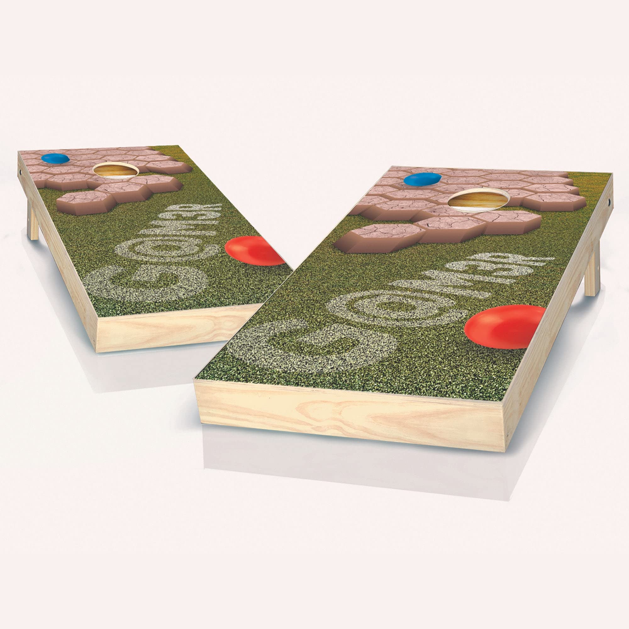 Skip's Garage Premium Cornhole Game Set - 2 Boards & 8 Bean Bags with Custom Accessories - Outdoor Lawn Games for Backyard, Tailgating, and Parties
