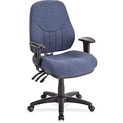 Lorell Ergonomic High-Back Office Chair with Lumbar Support - Adjustable Swivel Task Chair for Home & Office - Comfortable Mesh Back & Padded Seat (Blue) - Perfect for Long Work Hours, Gaming & Study Sessions