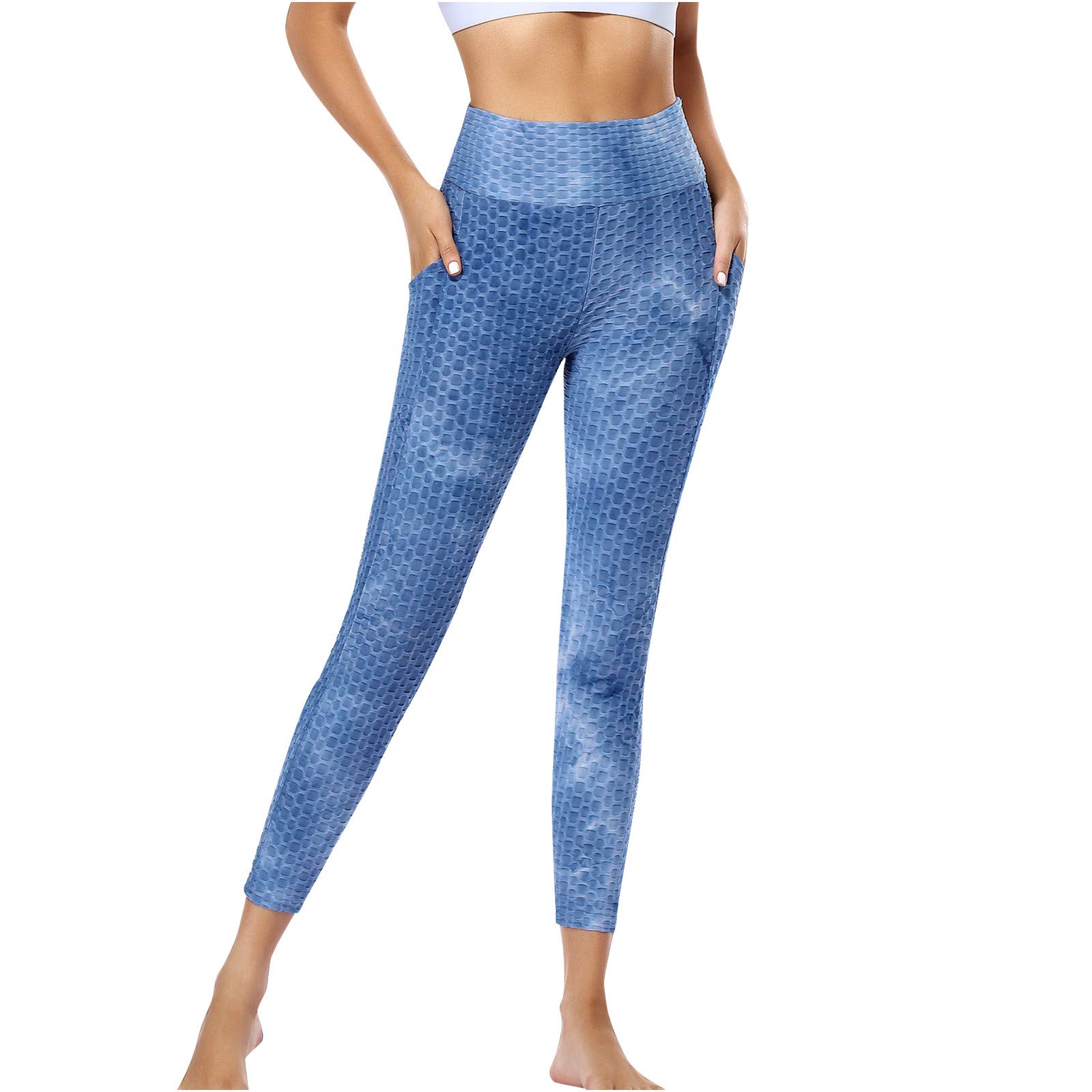 Women's High Waist Butt Lifting Leggings with Pockets - Tie Dye Yoga Pants for Running, Workout & Fitness - Perfect for Gym, Yoga Class and Casual Wear