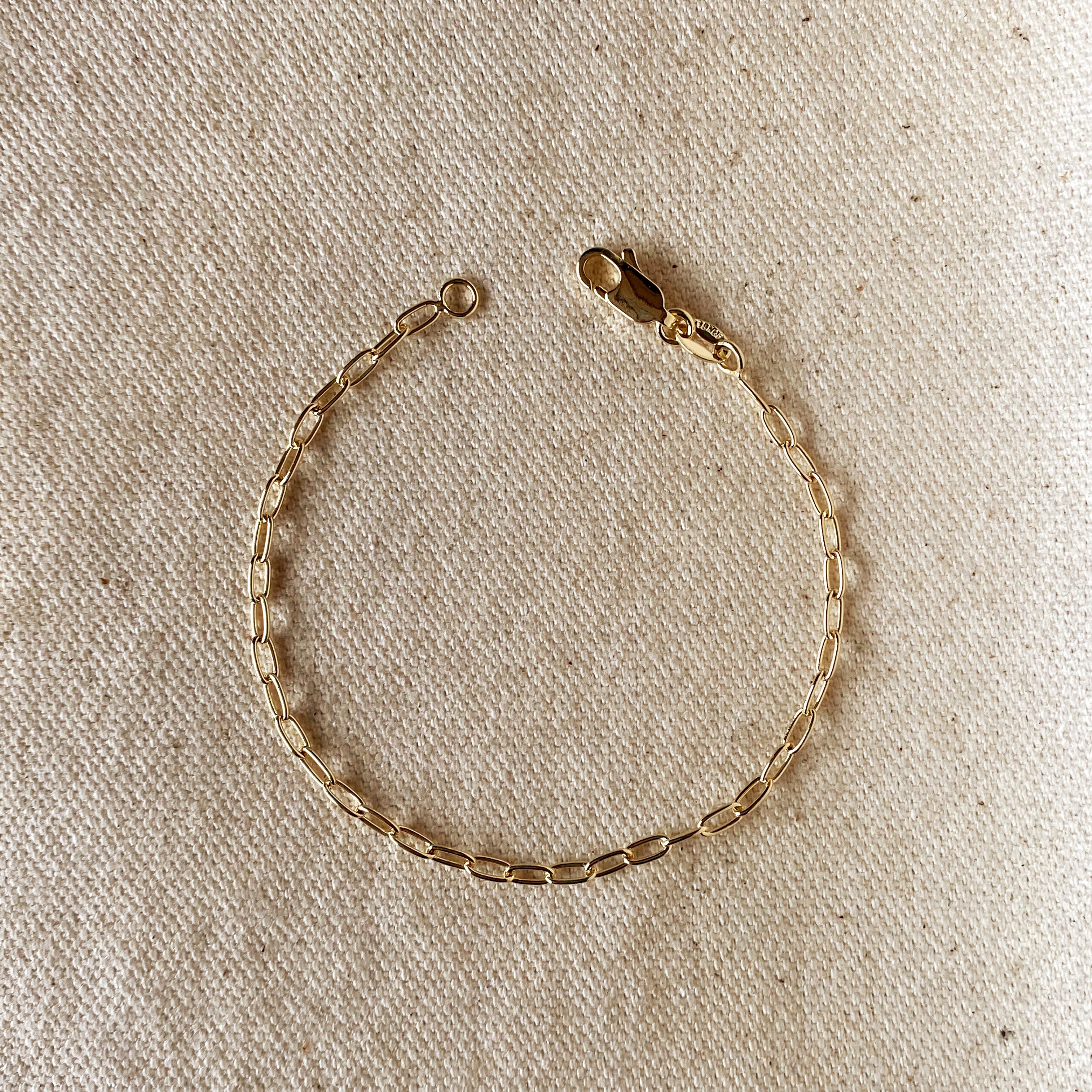 18K Gold Filled 2.5mm Cable Link Bracelet for Women | Dainty & Elegant Jewelry Gift for Her | Perfect for Everyday Wear, Date Night & Special Occasions