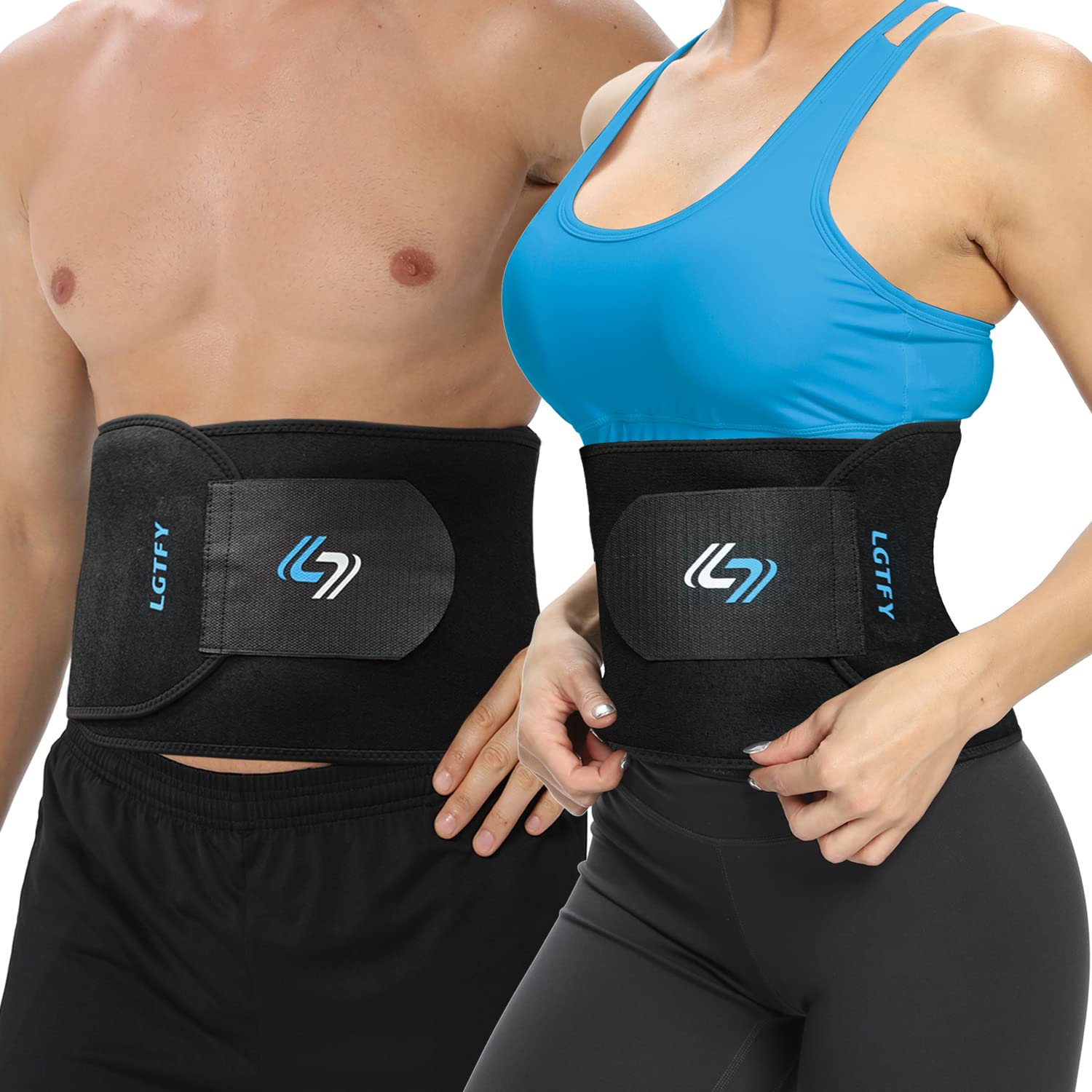LGTFY Sweat Waist Trainer Belt - Neoprene Slimming Belt for Men & Women - Workout, Weight Loss & Posture Support - Perfect for Gym, Running & Daily Wear