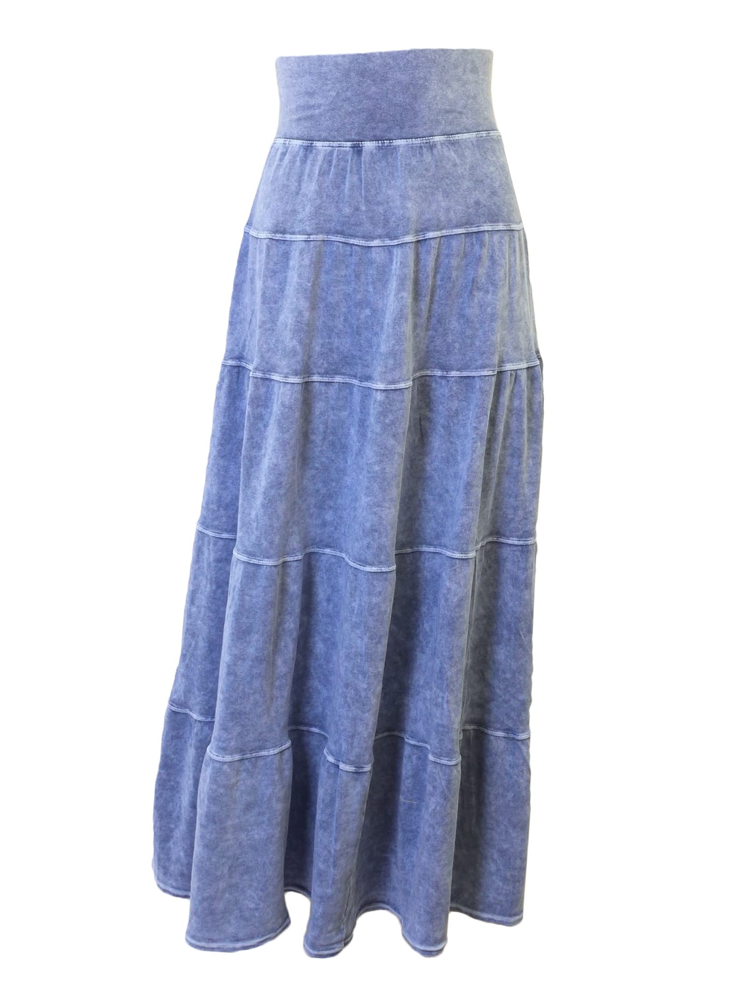 Stylish Hard Tail Women's Cotton Tiered Maxi Skirt (Style T-231) - Perfect for Summer Outfits, Beach Vacations & Boho Fashion