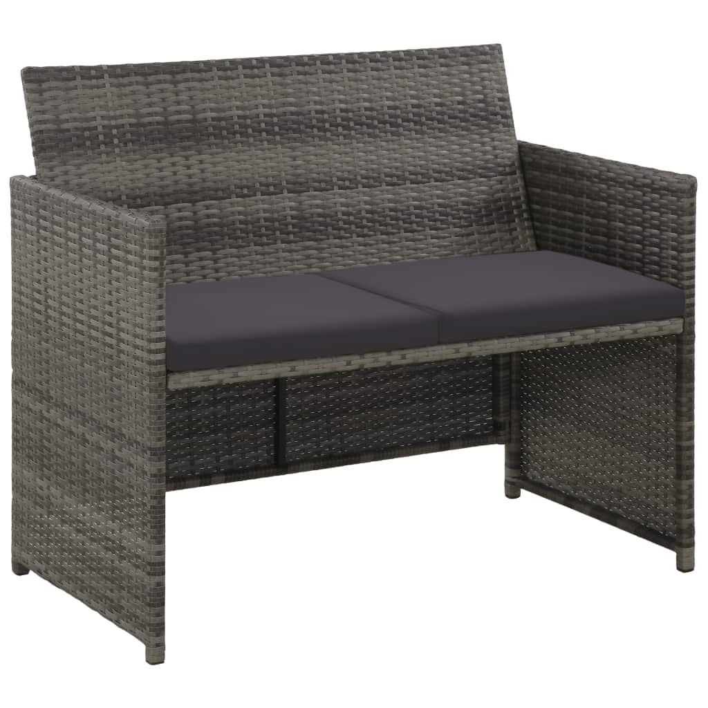 Unfade Memory 2-Seater Outdoor Garden Sofa Set with Cushions - Waterproof Gray Patio Furniture for Backyard, Balcony & Poolside Relaxation