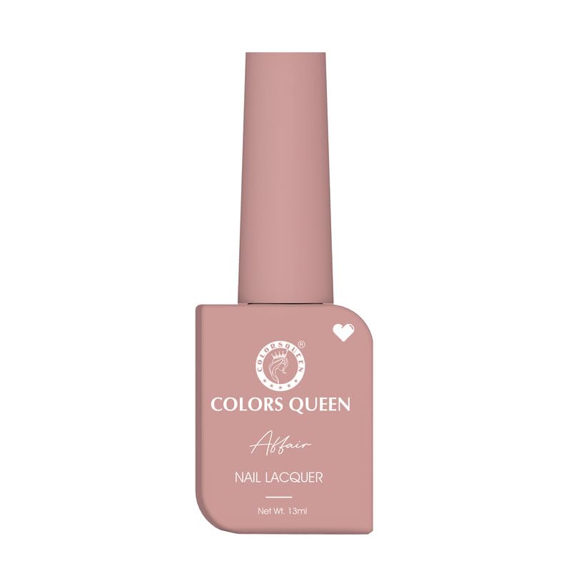 COLORS QUEEN Affair Nail Polish - 02 Rusty Nude, 13Ml | Quick Drying, Long Lasting, Chip Resistant Nail Polish | Vegan, Non-Toxic Formula with Semi Matte Finish | Perfect for Everyday Wear, Office & Special Occasions
