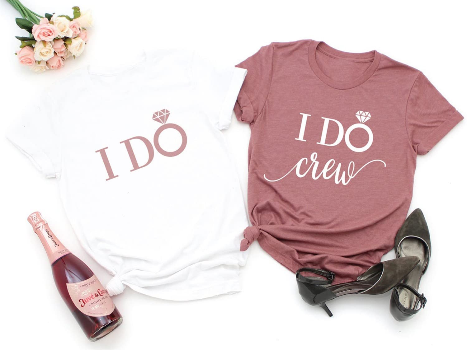 I Do Crew Shirts - Bride & Bridesmaid T-Shirts for Bachelorette Party, Engagement & Wedding - Fun Princess Bride Tees for Celebrations & Group Photos