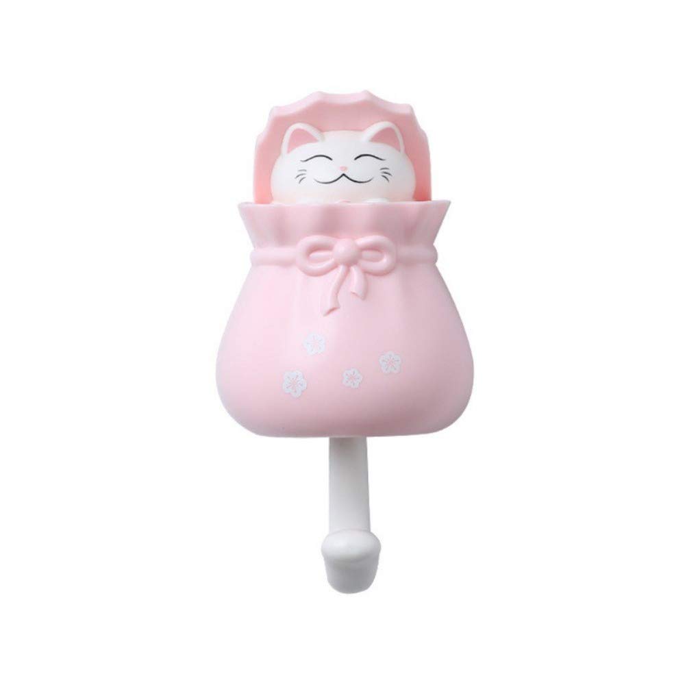 Boealzhl Adhesive Wall Hooks - Cute Cartoon Cat Key Holder & Coat Hanger for Home Organization | Perfect for Entryway, Bedroom, Bathroom Decor (Style 01)