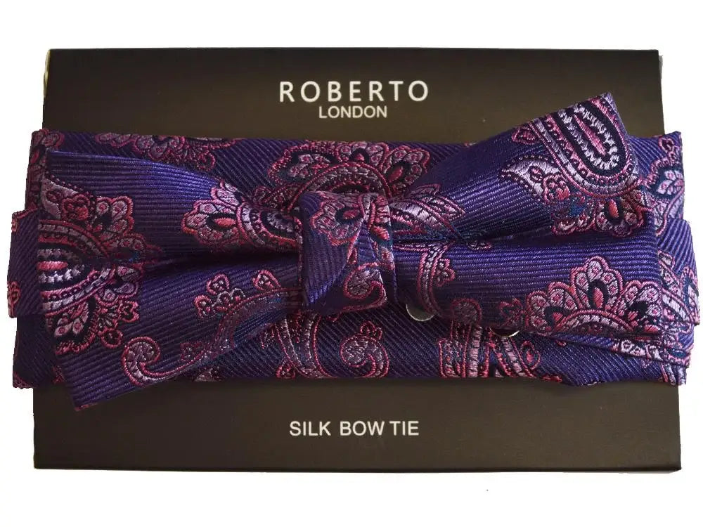 Elegant Purple Slim Silk Bow Tie and Pocket Square Set for Men - Perfect for Weddings, Prom & Formal Events