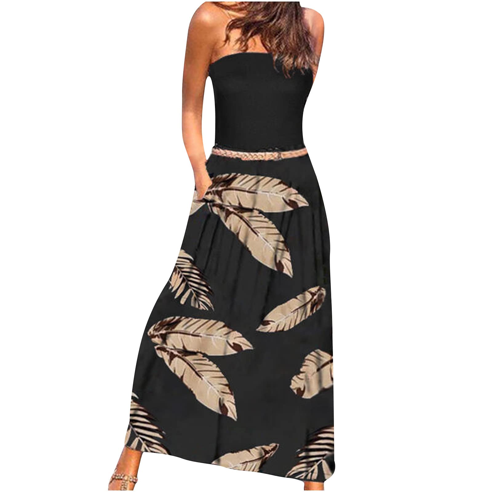 Women's Summer Maxi Dress - Boho Printed Long Wrap Dress, A-Line Loose Beach Dress with Floor-Length Design | Perfect for Vacation, Beach Outings, and Casual Summer Wear