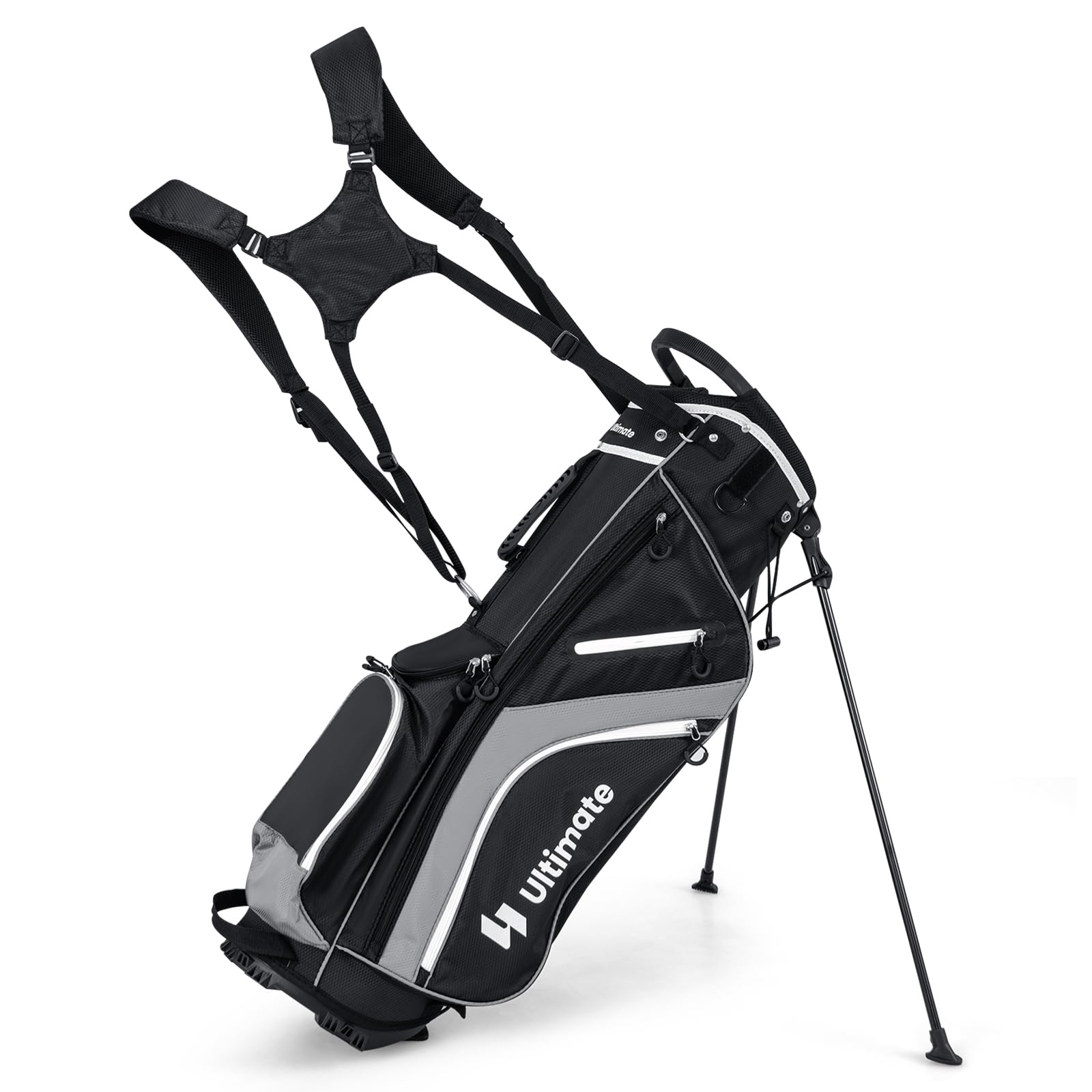 KOTEK 14-Way Top Divider Lightweight Golf Stand Bag with Cooler Pocket - 6 Zippered Pockets, Rain Hood & Adjustable Dual Shoulder Straps - Golf Cart Bag for Men & Women - Perfect for Tournaments, Driving Range & Weekend Golf Outings
