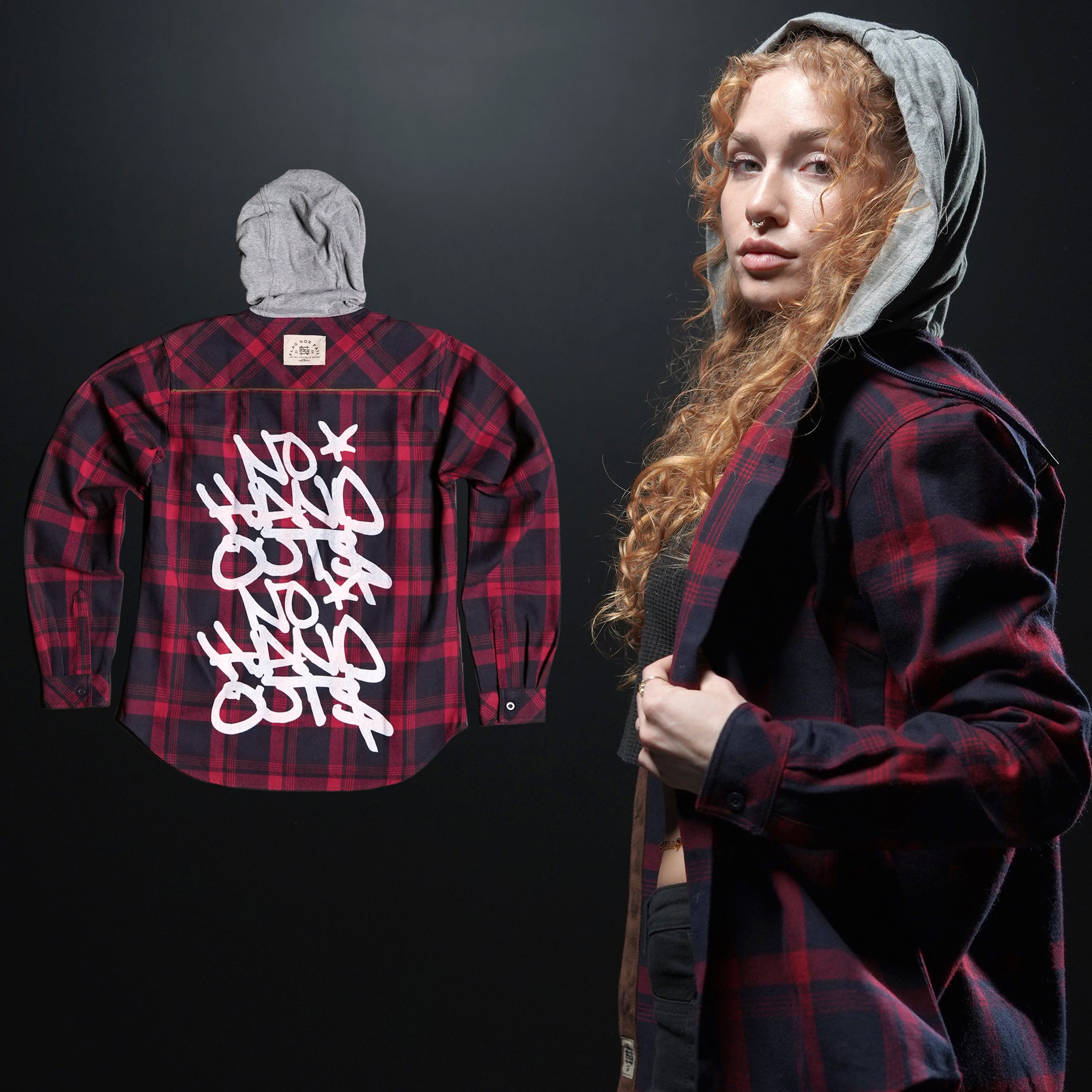 Women's Red Hooded Flannel Shirt - Cozy & Stylish for Fall & Winter - Perfect for Outdoor Adventures & Casual Wear