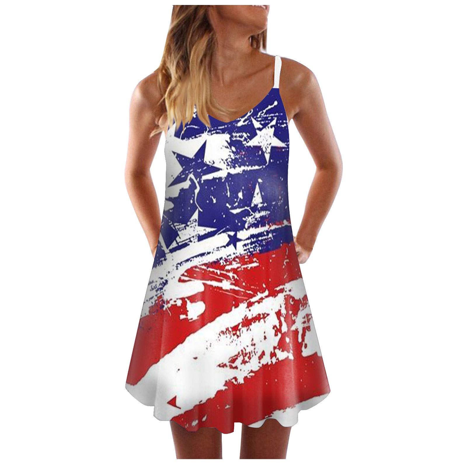 Women's Summer Dresses - Casual Sleeveless Midi Sundress, A-Line Beach Tank Dress for Outdoor Parties, Vacations & Daily Wear