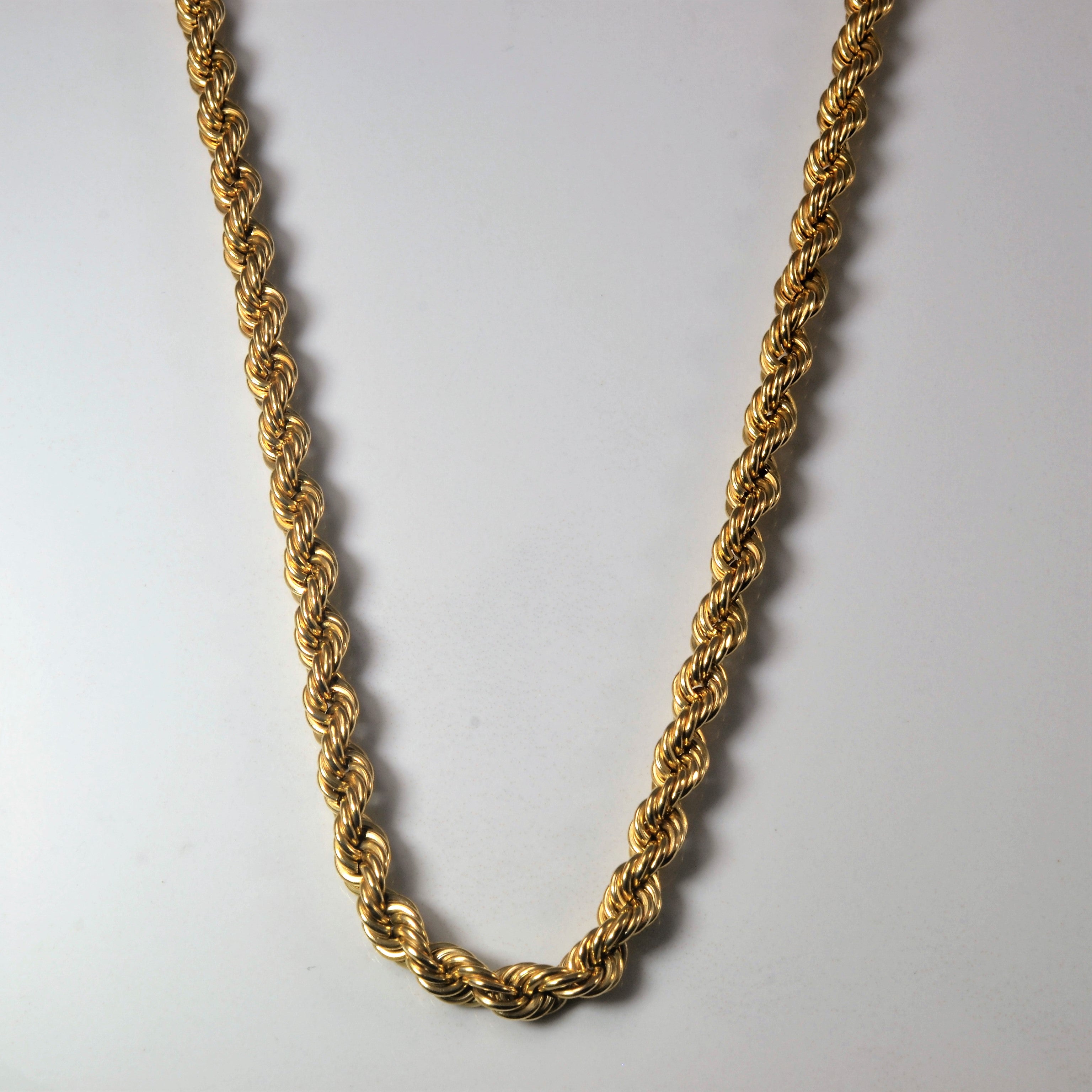 10K Yellow Gold Rope Chain Necklace for Women - 22 Inch Solid Gold Rope Chain - Perfect for Layering, Gifting, and Everyday Wear