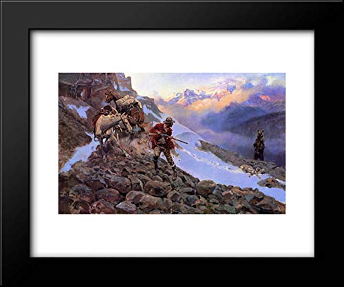 Charles M. Russell 24x20 Framed Western Art Print - Cowboy & Ranch Decor for Living Room, Office, or Western-Themed Spaces