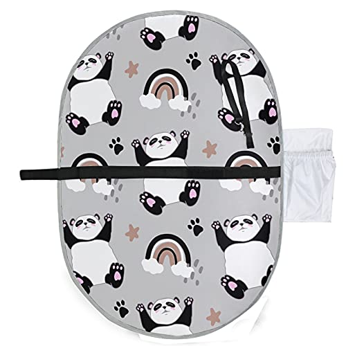 Waterproof Panda Rainbow Baby Diaper Changing Pad - Portable Travel Changing Mat for Newborns & Infants - Ideal for Home, Nursery, Travel & On-the-Go Diaper Changes