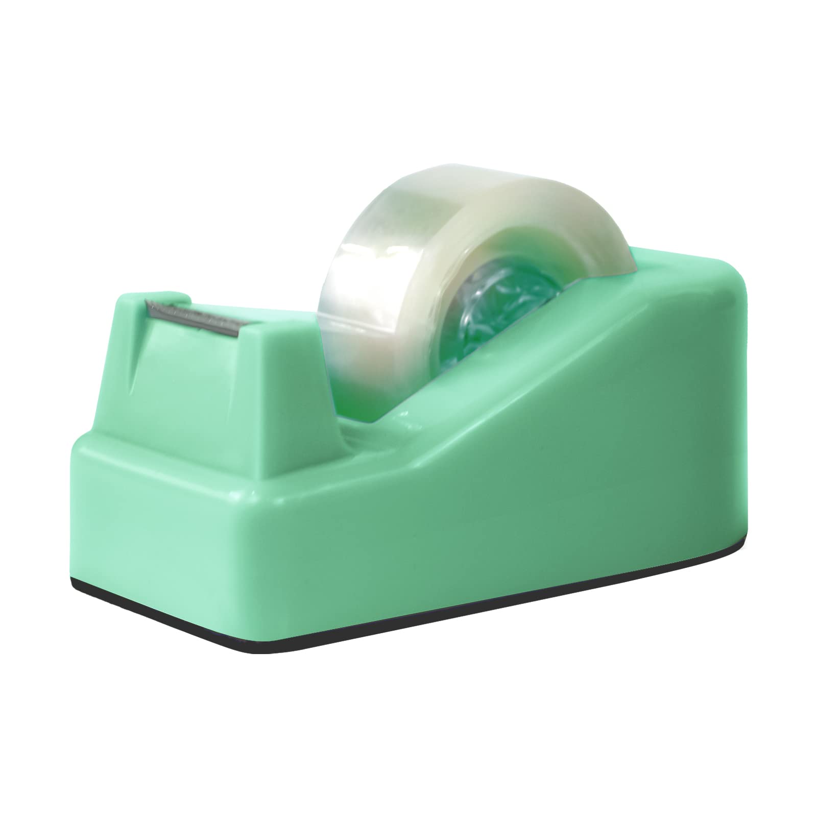 1Pcs Heavy Duty Desktop Tape Dispenser with Non-Slip Weighted Base - Green Adhesive Roll Holder for Office, School, Crafting (Tape Not Included) - Perfect for Wrapping Gifts, Packing Boxes & DIY Projects